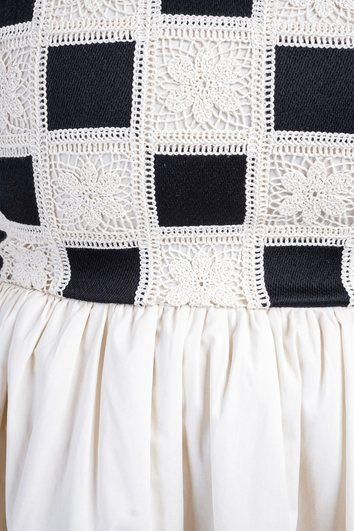 DCD DRESSES Black/Ivory Crochet Dress