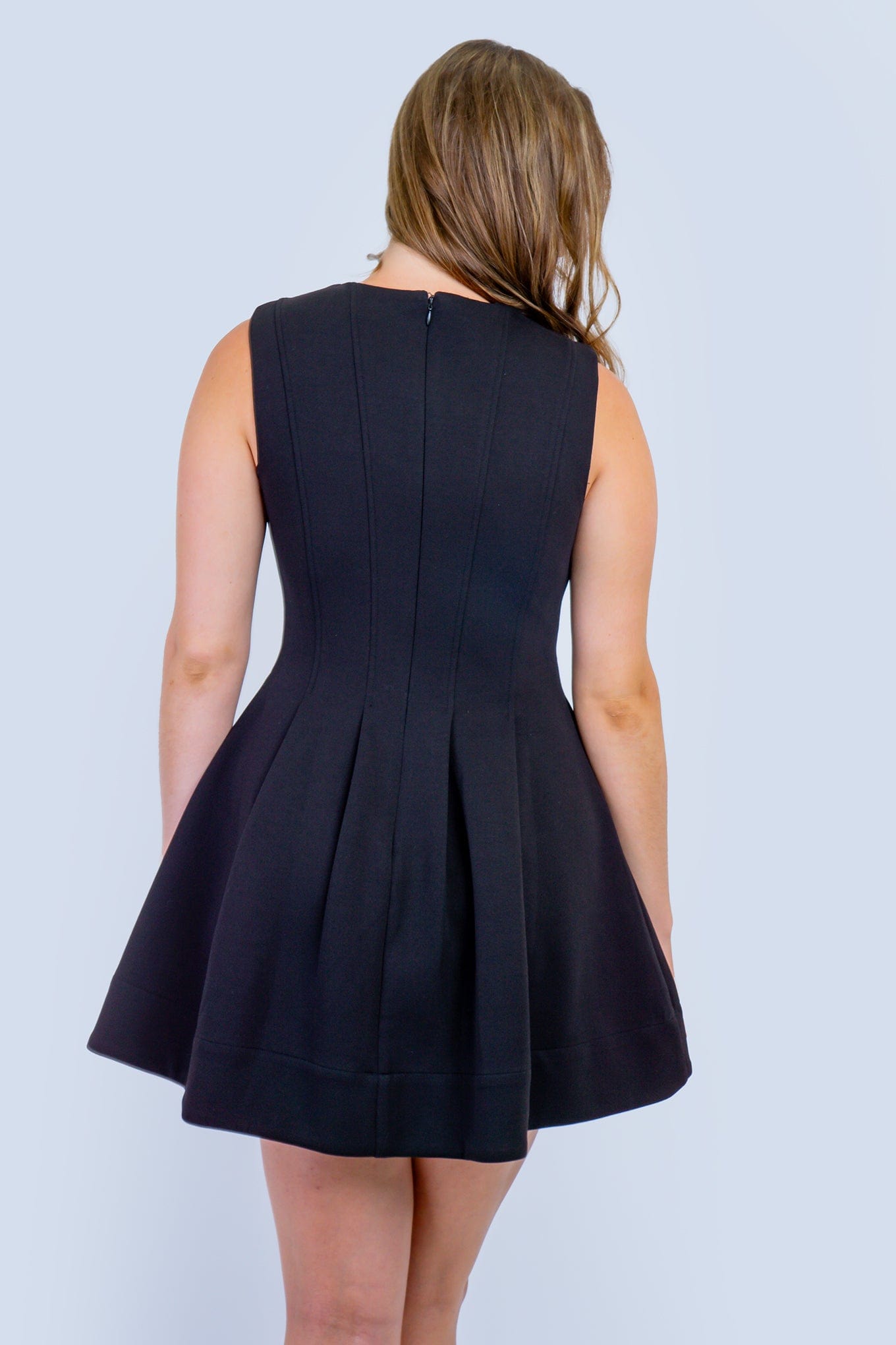 DCD DRESSES Black Rhinestone Skater Dress
