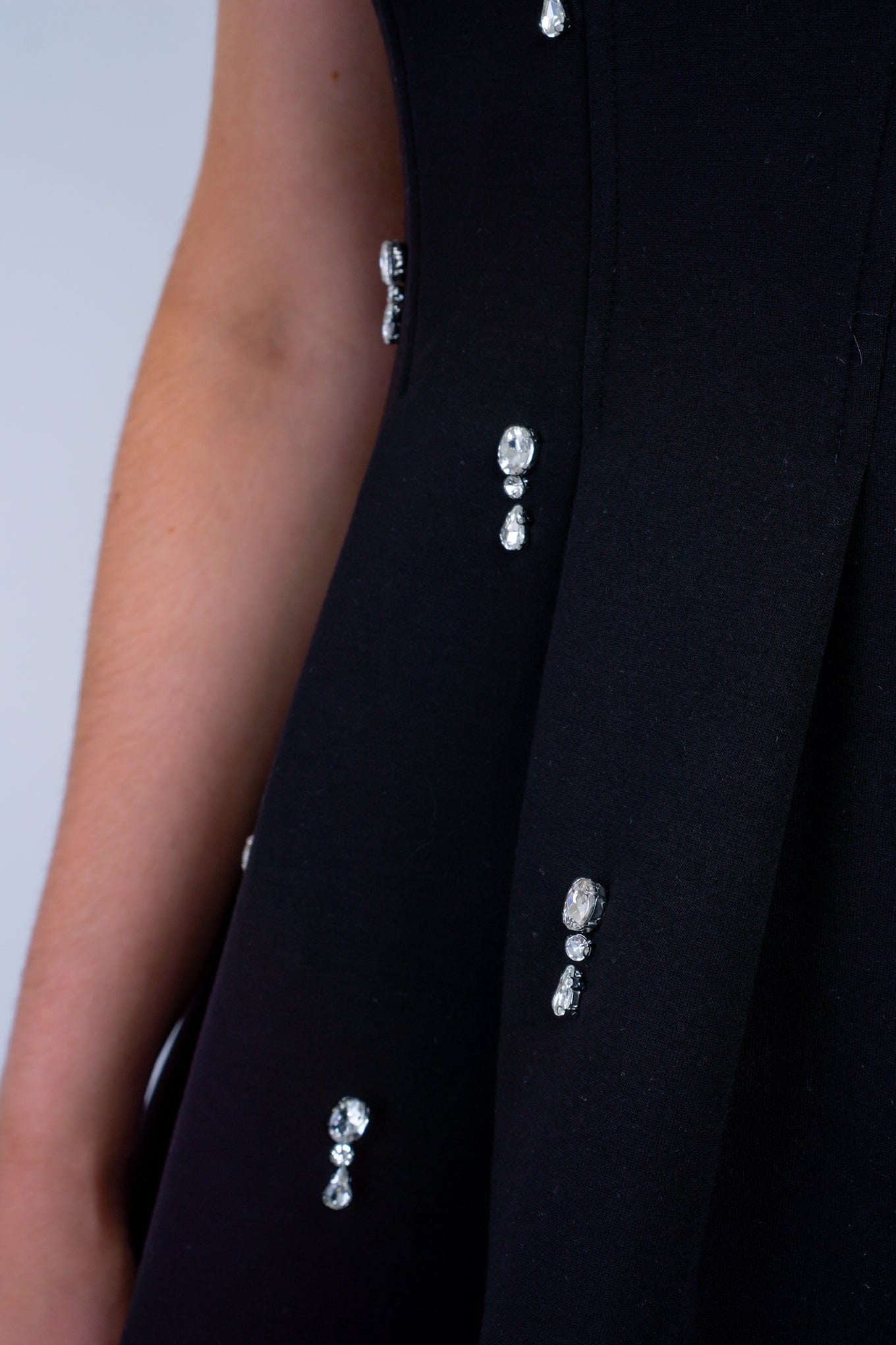 DCD DRESSES Black Rhinestone Skater Dress