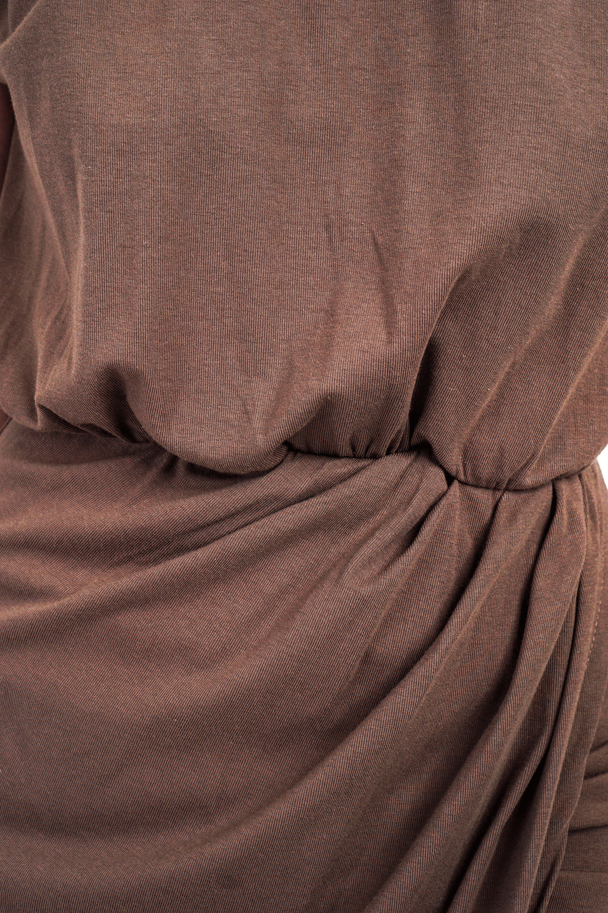 DCD DRESSES Brown Shoulder Pad Knit Dress