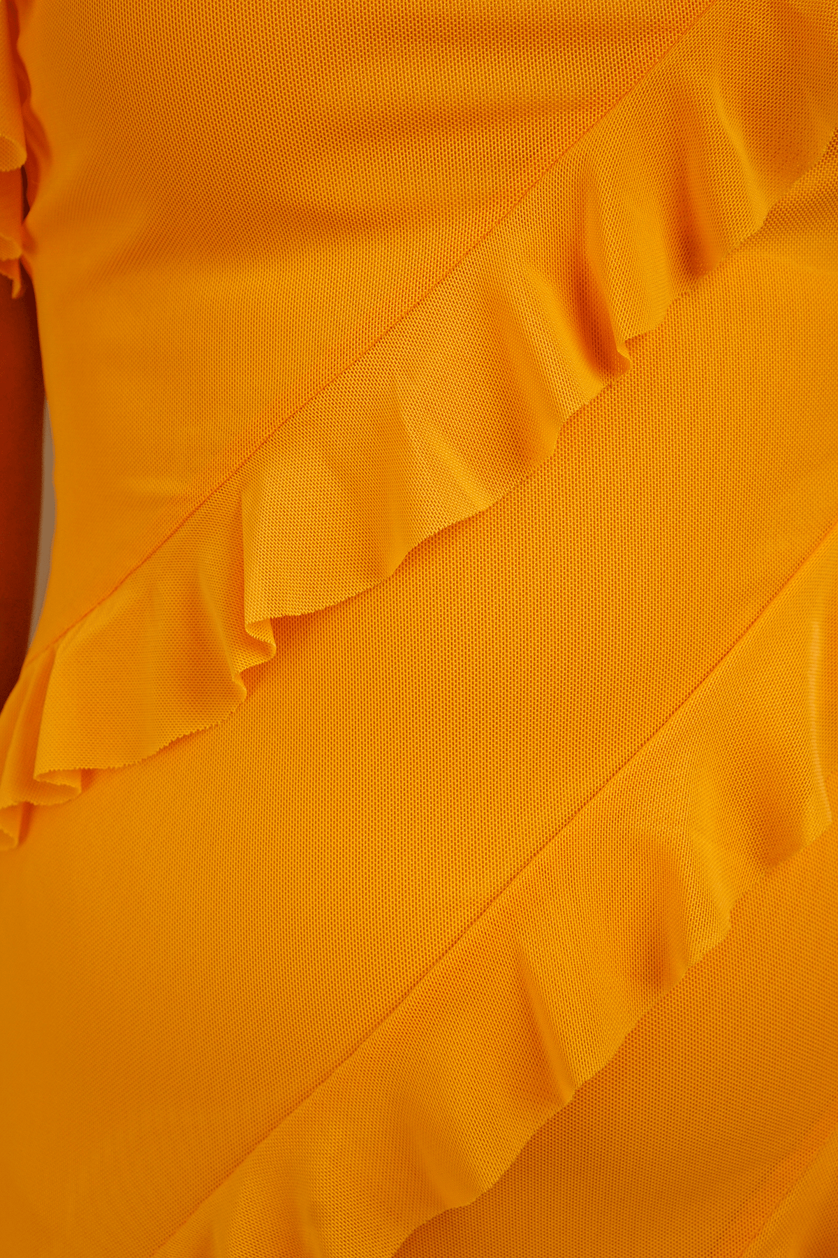 Chloe Dao Boutique DRESSES Orange Ruffle Detail Mini Tube Dress