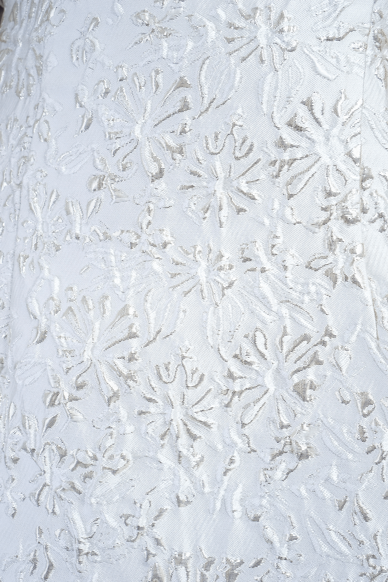 DCD DRESSES White Silver Metallic Jacquard Dress