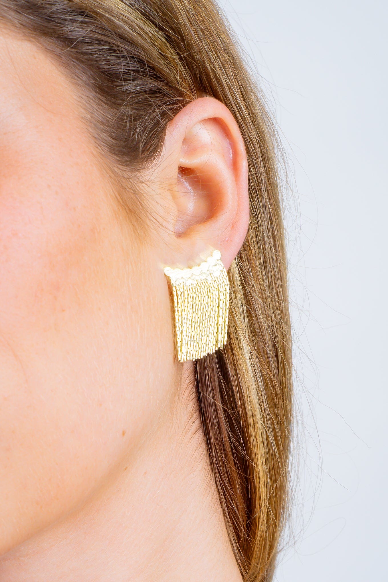 DCD EARRINGS Gold Geometric Tassel Earrings