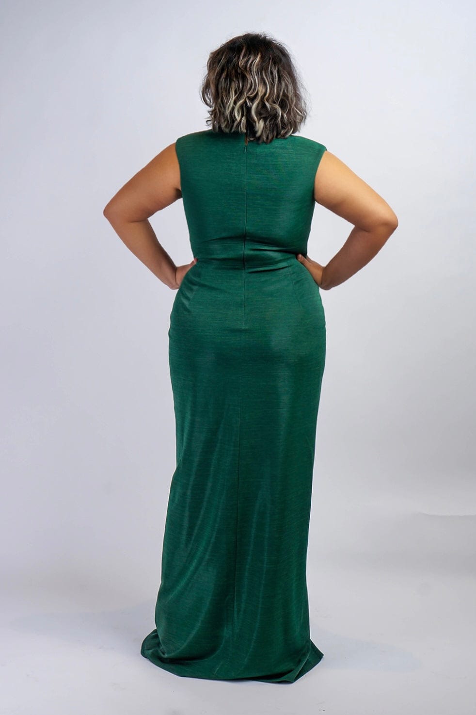 Chloe Dao GOWNS Emerald Green Luxe V Neck Aiden Gown