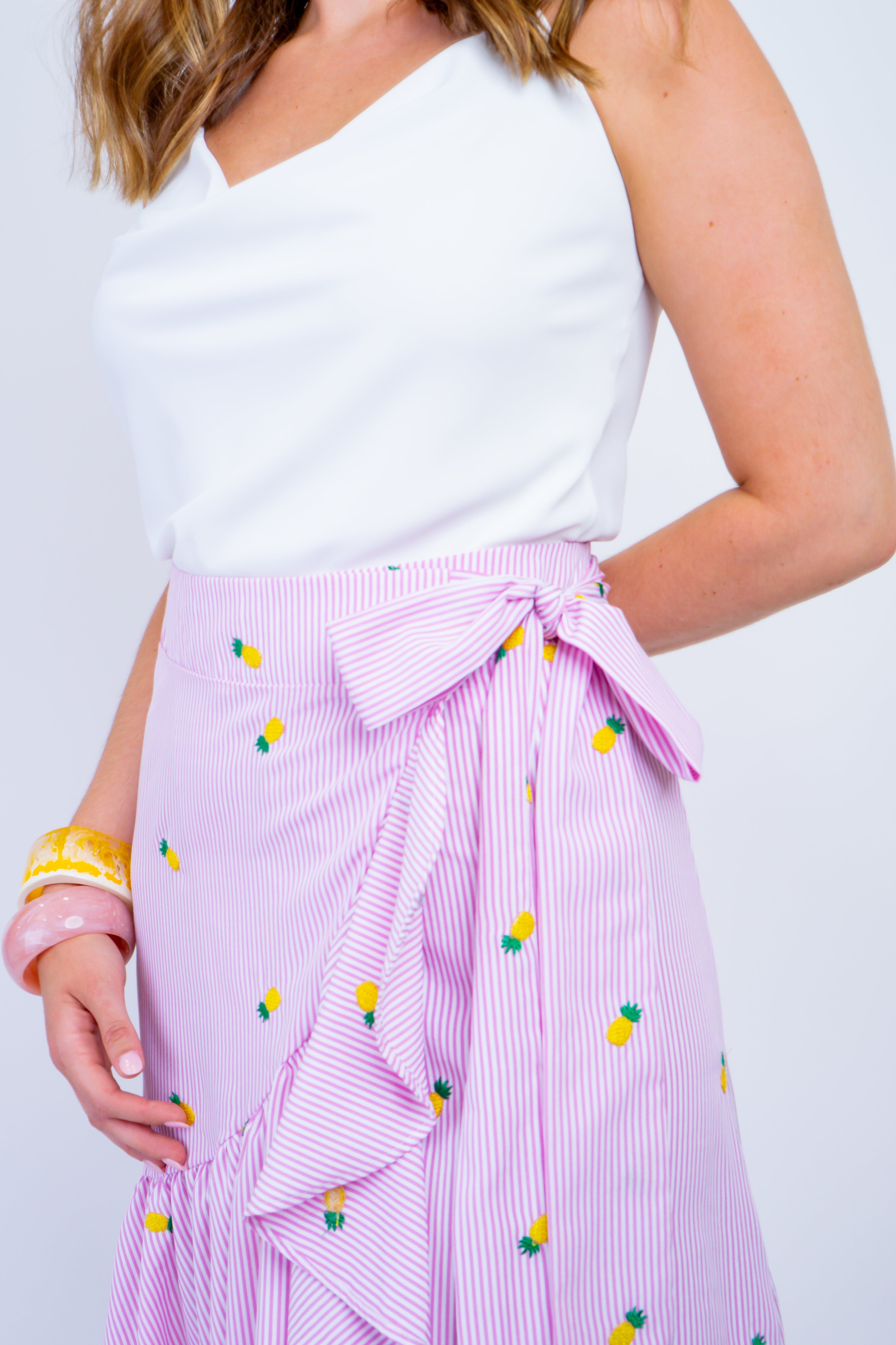 DCD SKIRTS Pink Pineapple Wrap Skirt