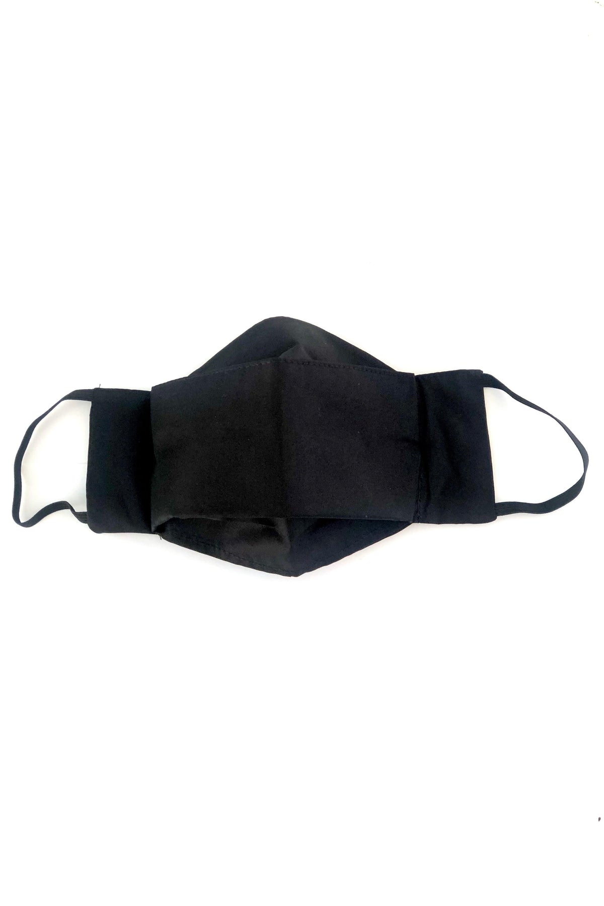 Box Pleated Face Masks Box Pleated Cotton Mask with Filter Pocket - Black - Chloe Dao