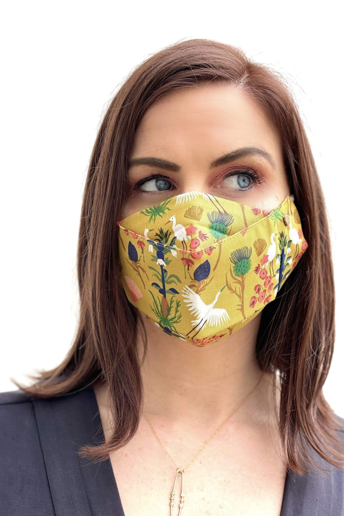 Box Pleated Face Masks Japanese Garden Box Pleated Mask (with Filter Pocket) - Chloe Dao
