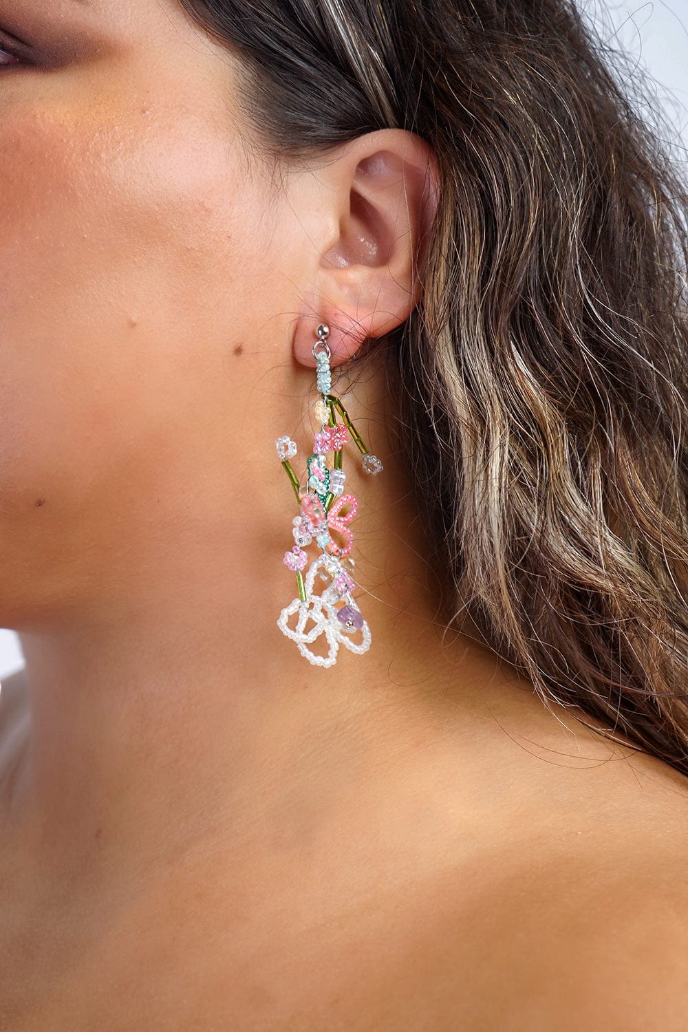 EARRINGS Color Rice Beaded Braided Butterfly Tassel Earrings - Chloe Dao