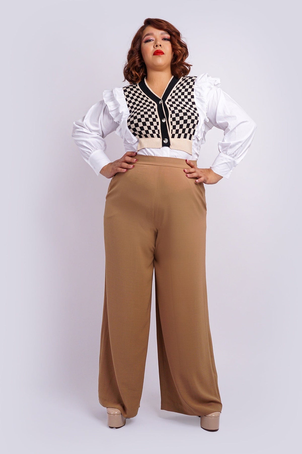 Chloe Dao BOTTOMS Dark Tan Straight Leg Cheryl Pants