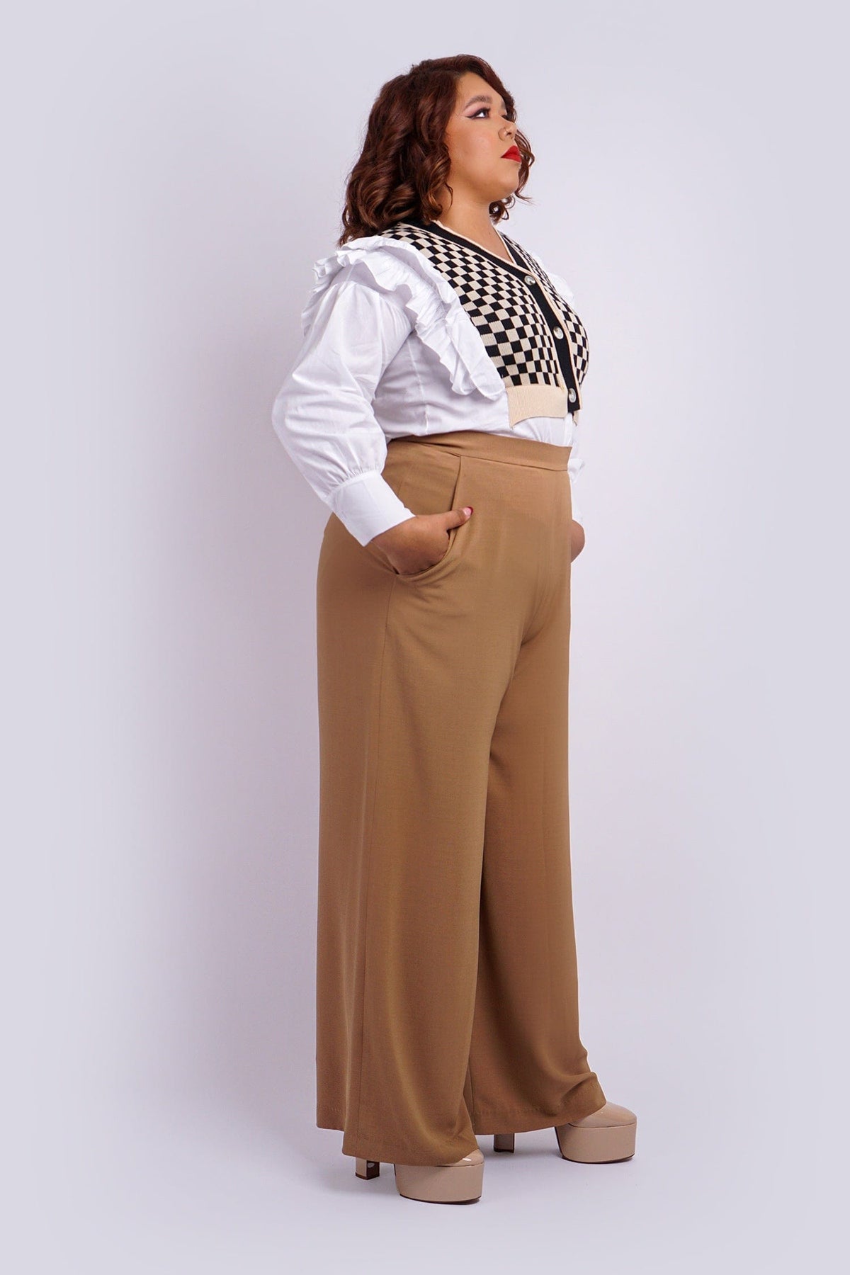 Chloe Dao BOTTOMS Dark Tan Straight Leg Cheryl Pants