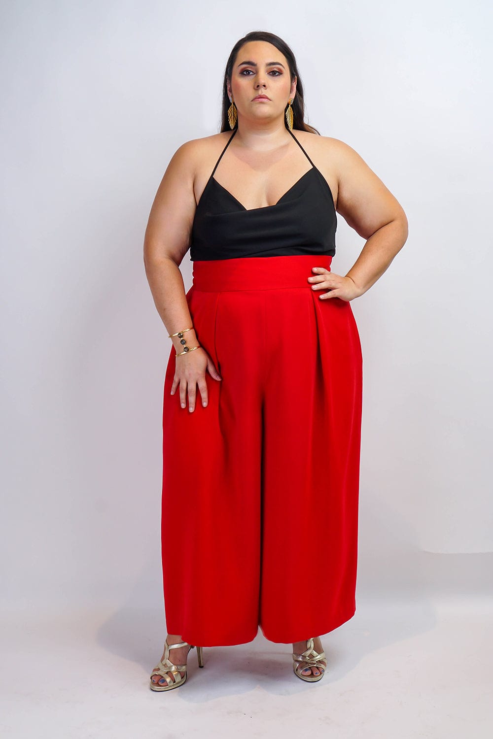 Wide Leg Palazzo Pants High Waisted Maxi Skirt Trousers, Plus Size -   Israel