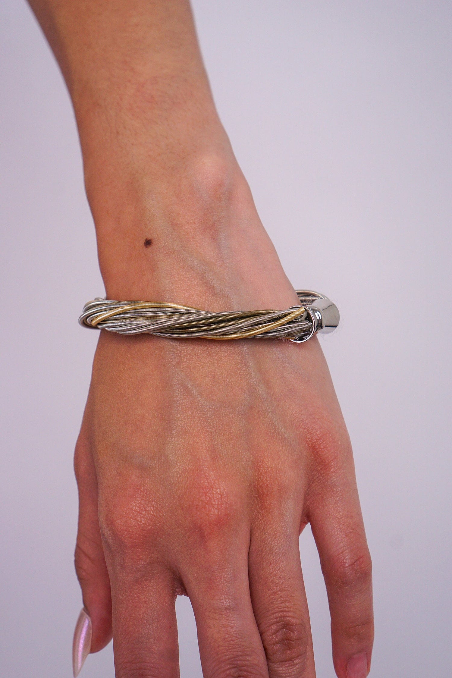 Multi Silver Piano Wire Bracelet