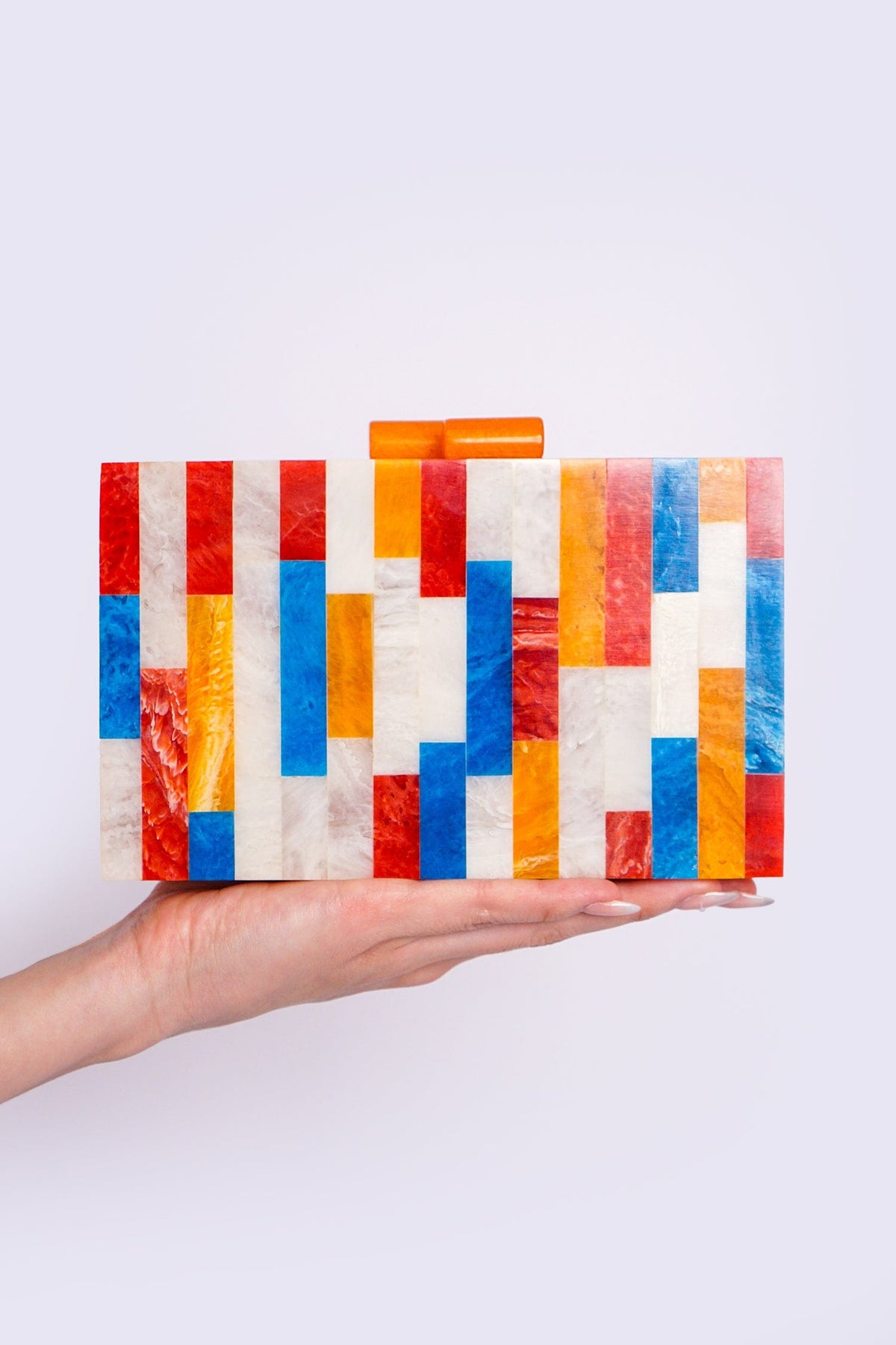 DCD CLUTCHES Red, White, Blue, Yellow Acrylic Clutch