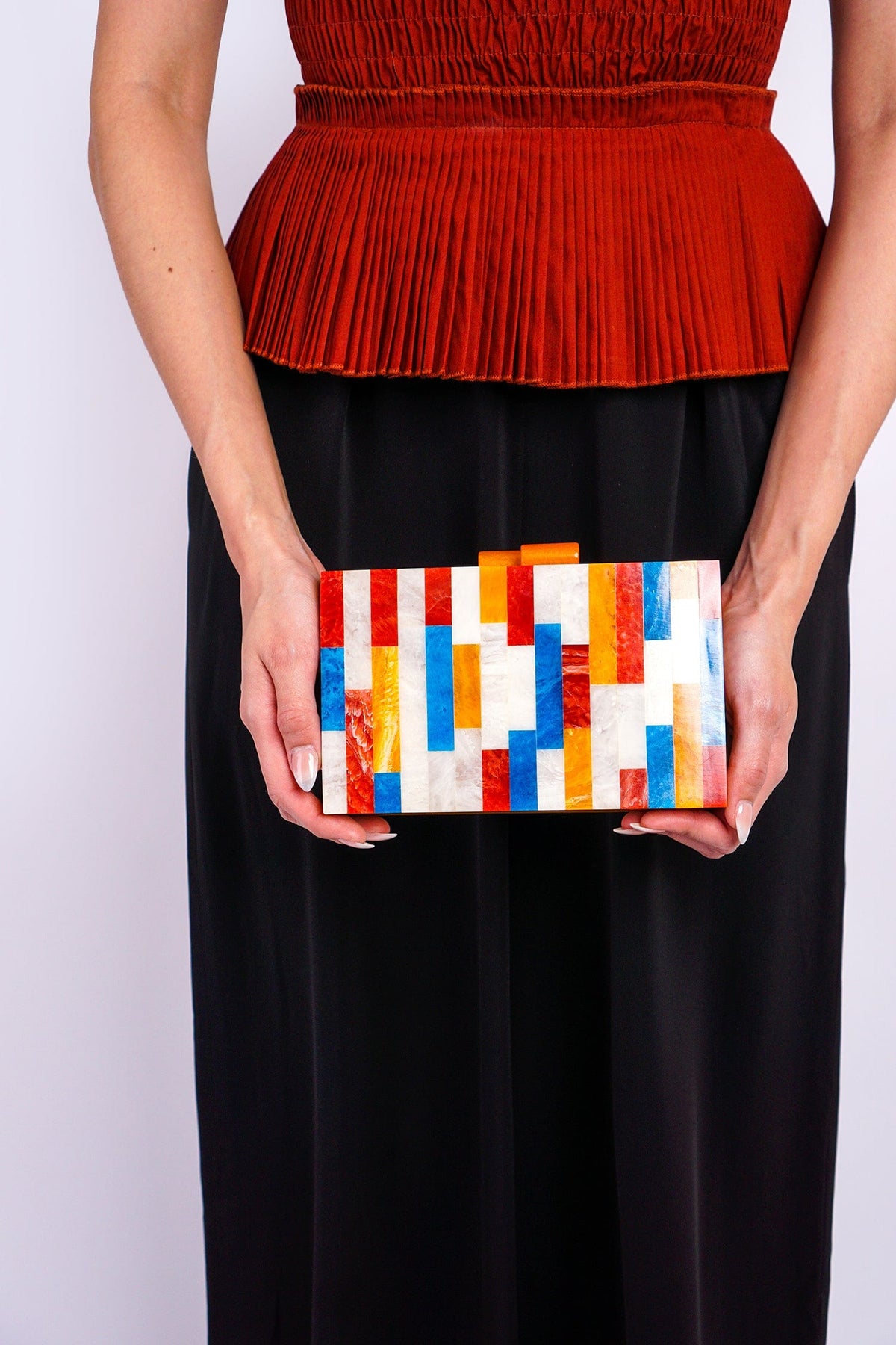 DCD CLUTCHES Red, White, Blue, Yellow Acrylic Clutch