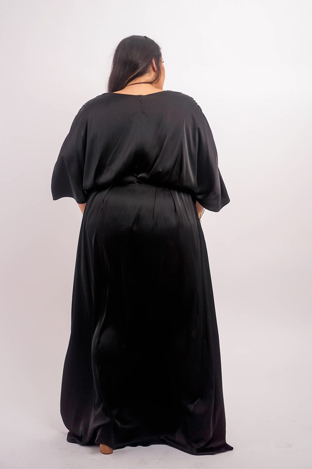 Chloe Dao DRESSES Black Satin Kasumi Maxi Dress