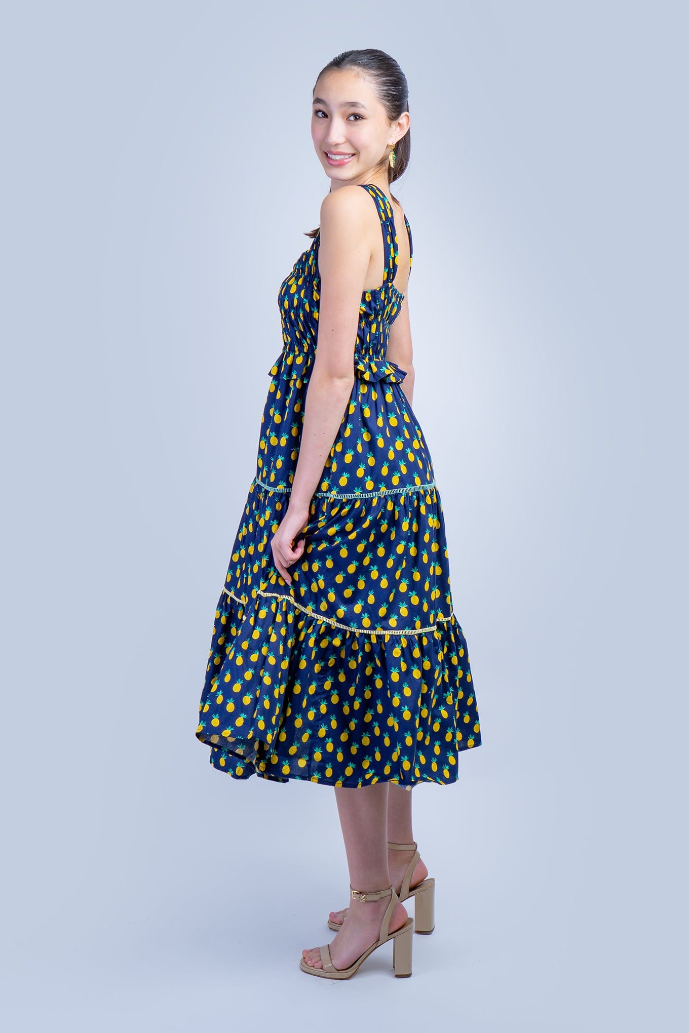 DCD DRESSES Blue Pineapple Smock Dress