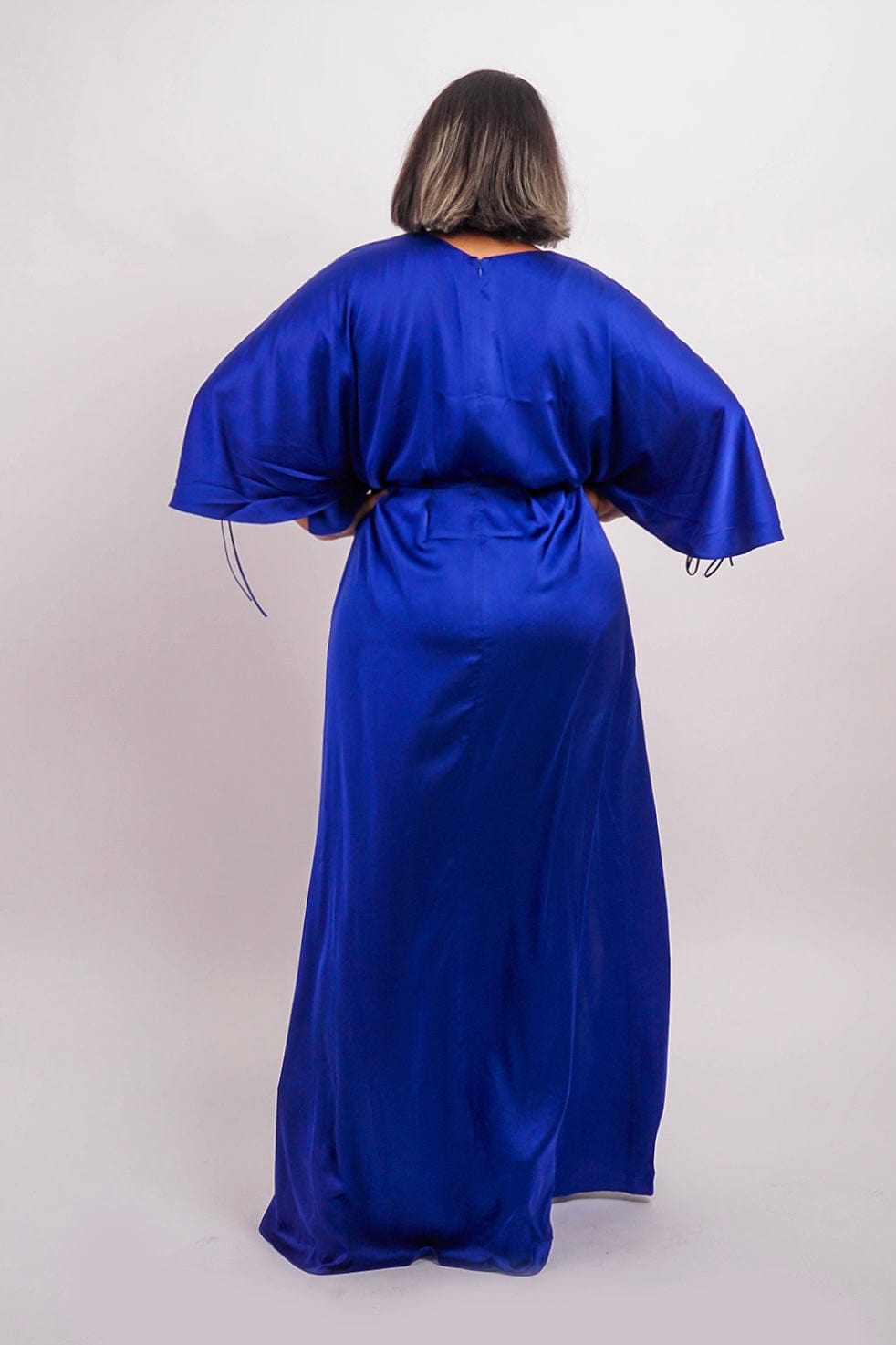 DCD DRESSES Cobalt Satin Kasumi Maxi Dress