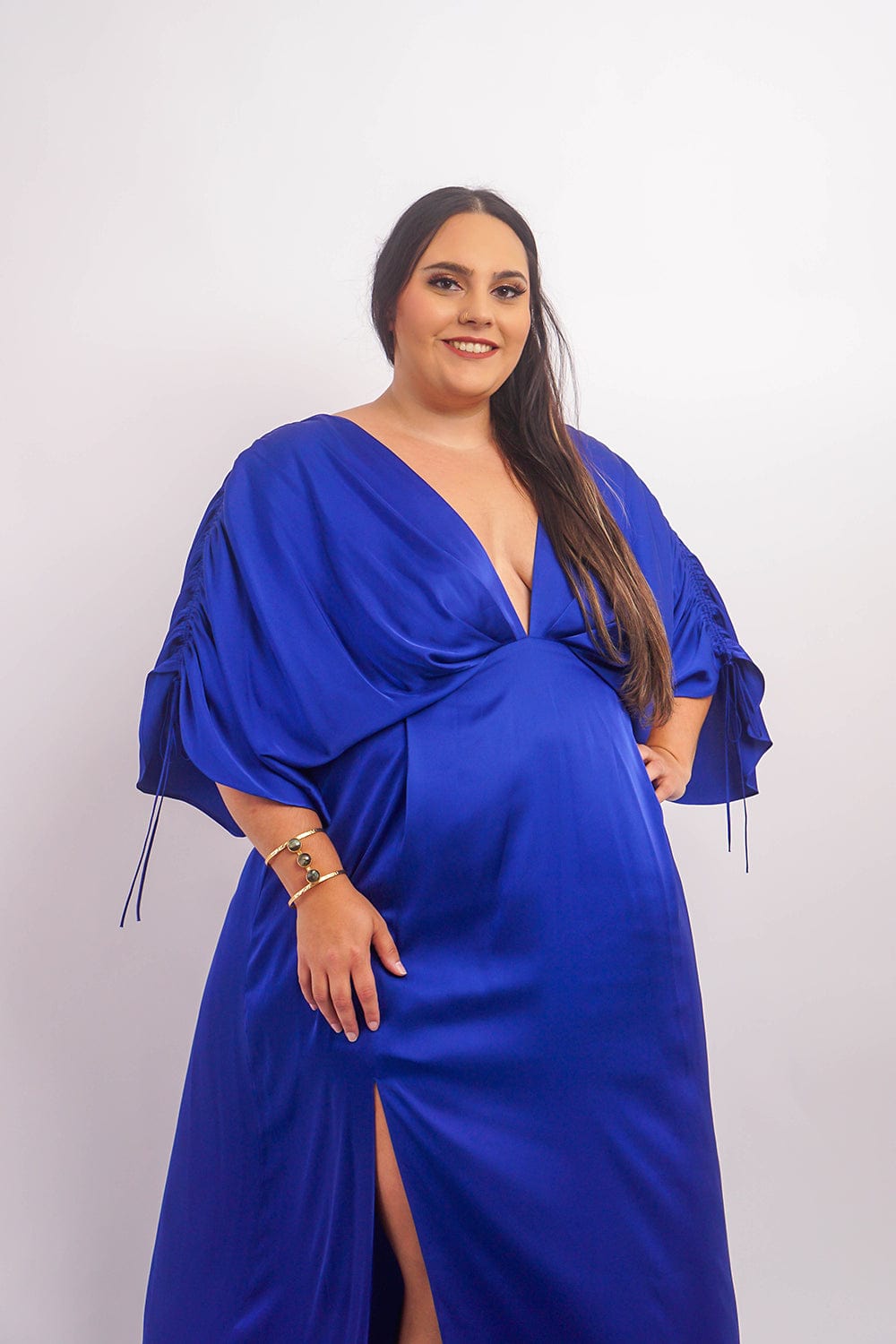 Chloe Dao DRESSES Cobalt Satin Kasumi Maxi Dress