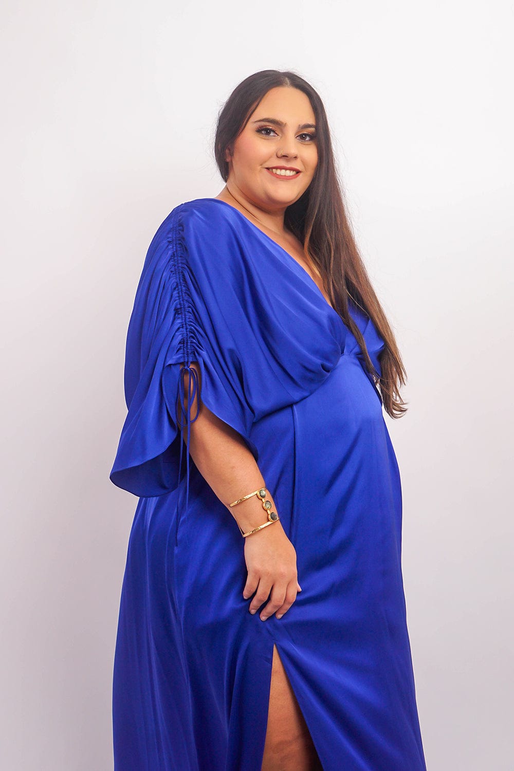 Chloe Dao DRESSES Cobalt Satin Kasumi Maxi Dress