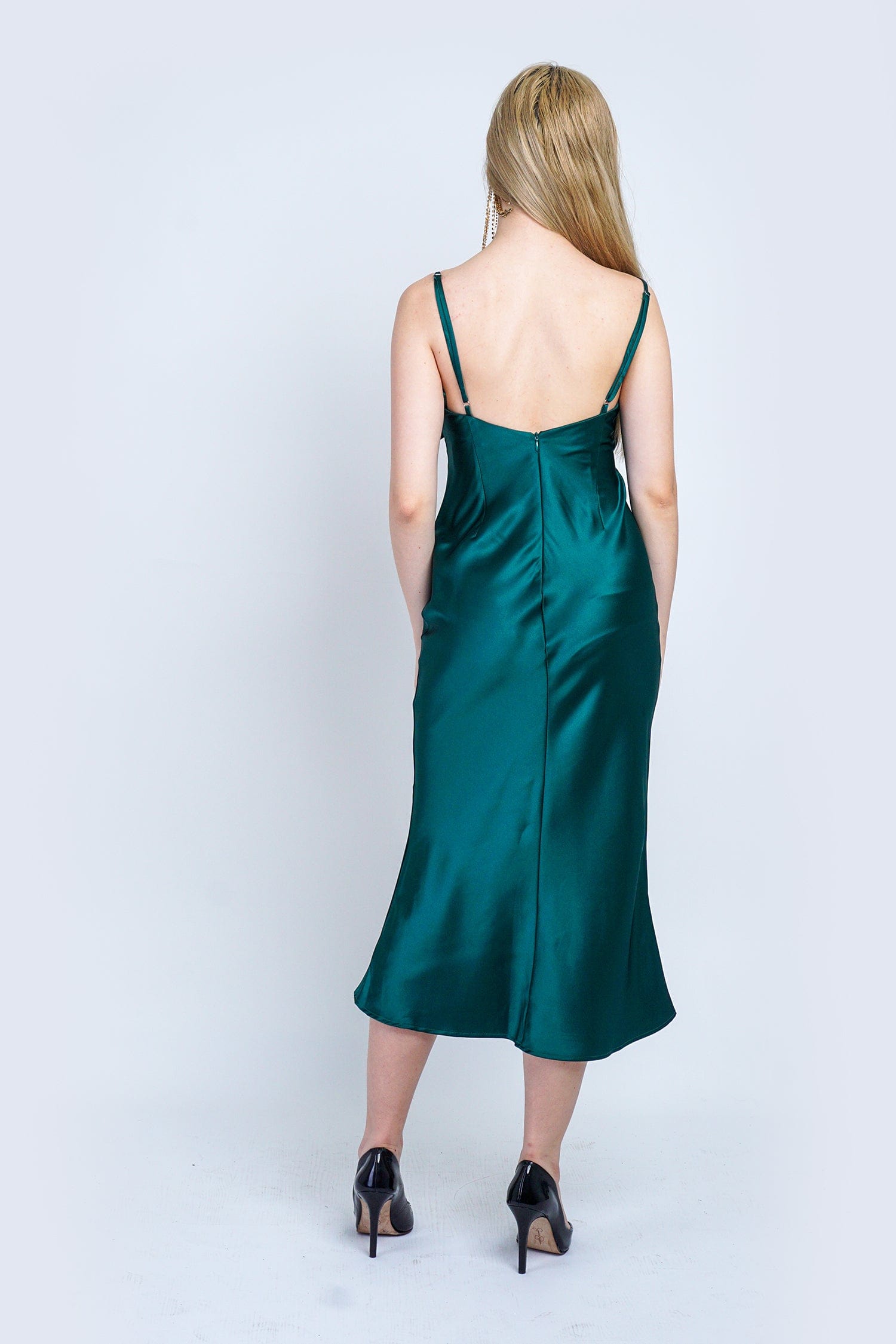 DCD DRESSES Emerald Bow Bias Maxi Dress