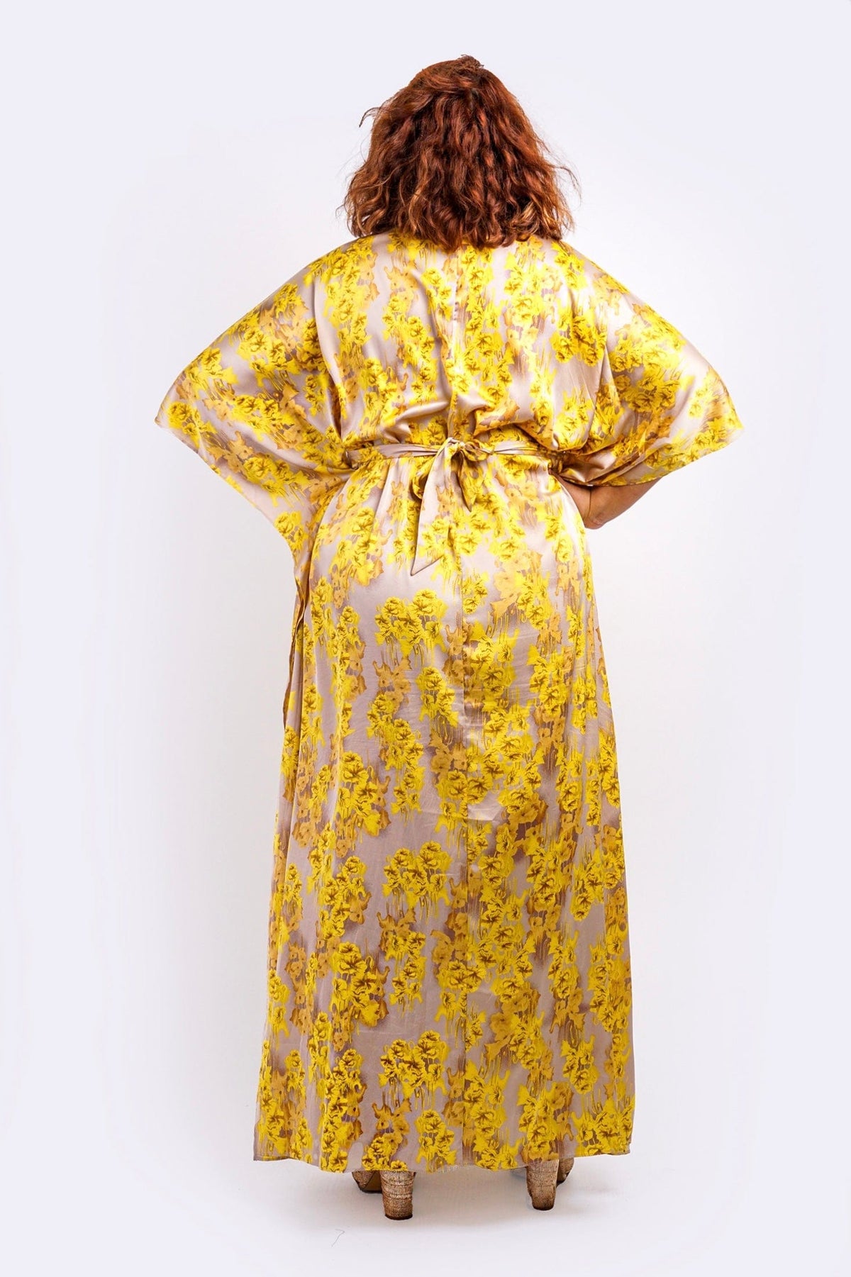 DCD DRESSES Golden Yellow Kimono Maxi Dress