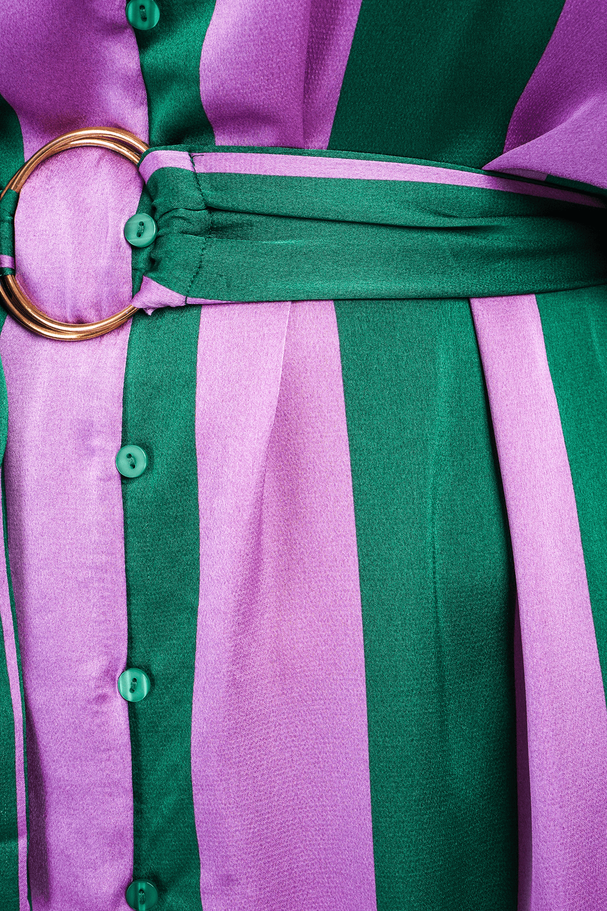DCD DRESSES Green/Lilac Stripe Shirt Dress
