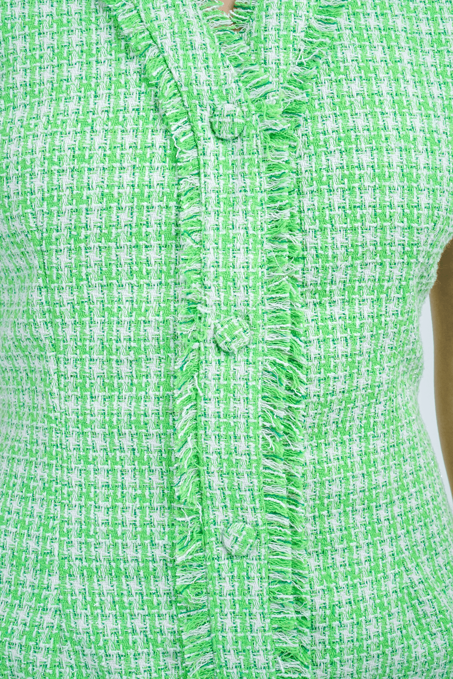 Chloe Dao Boutique DRESSES Green Tweed Mini Vest Dress