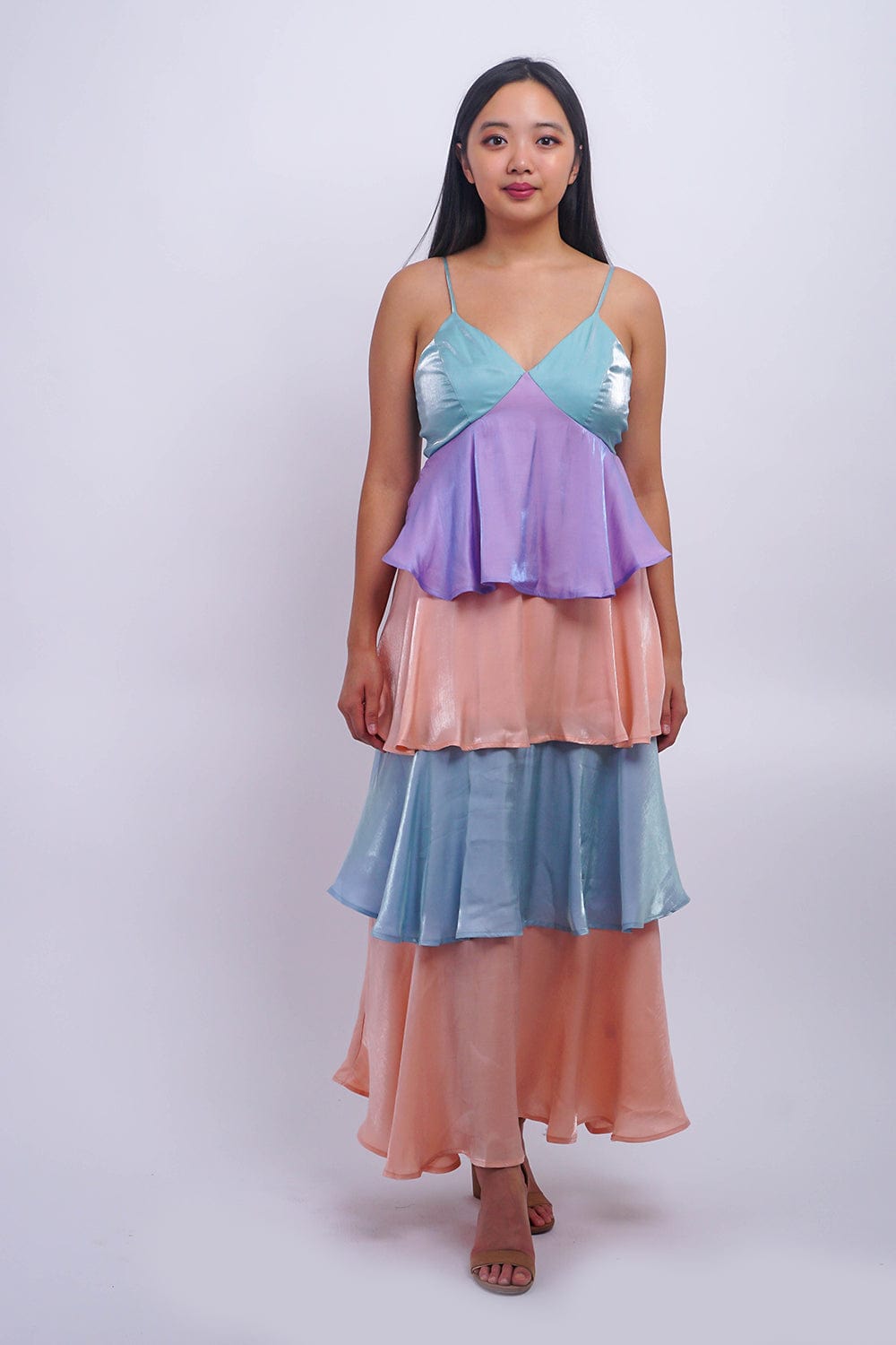 DCD Dresses Multi Pastel ColorBlock Maxi Dress