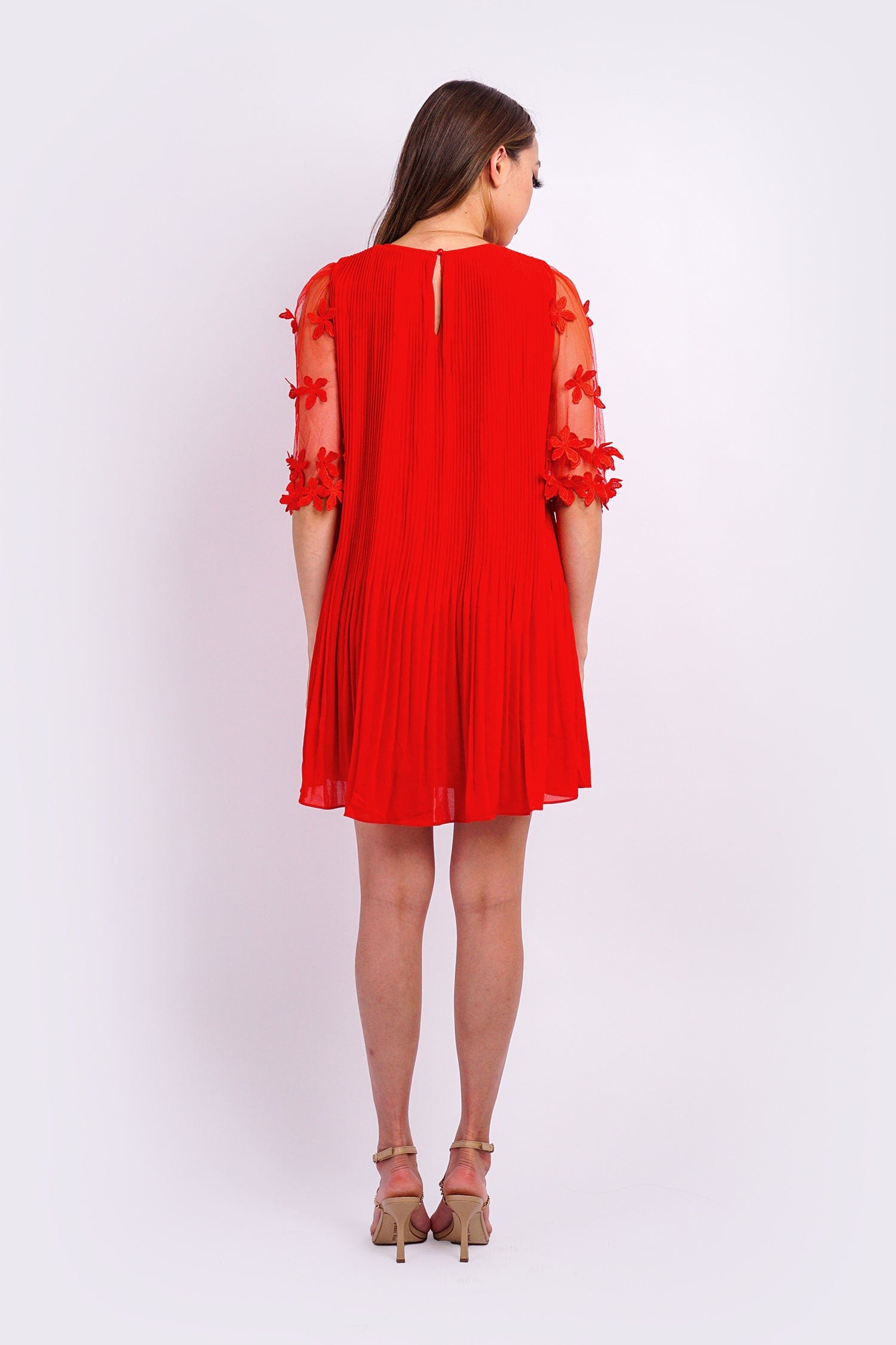 DCD DRESSES Red Pleats Dress
