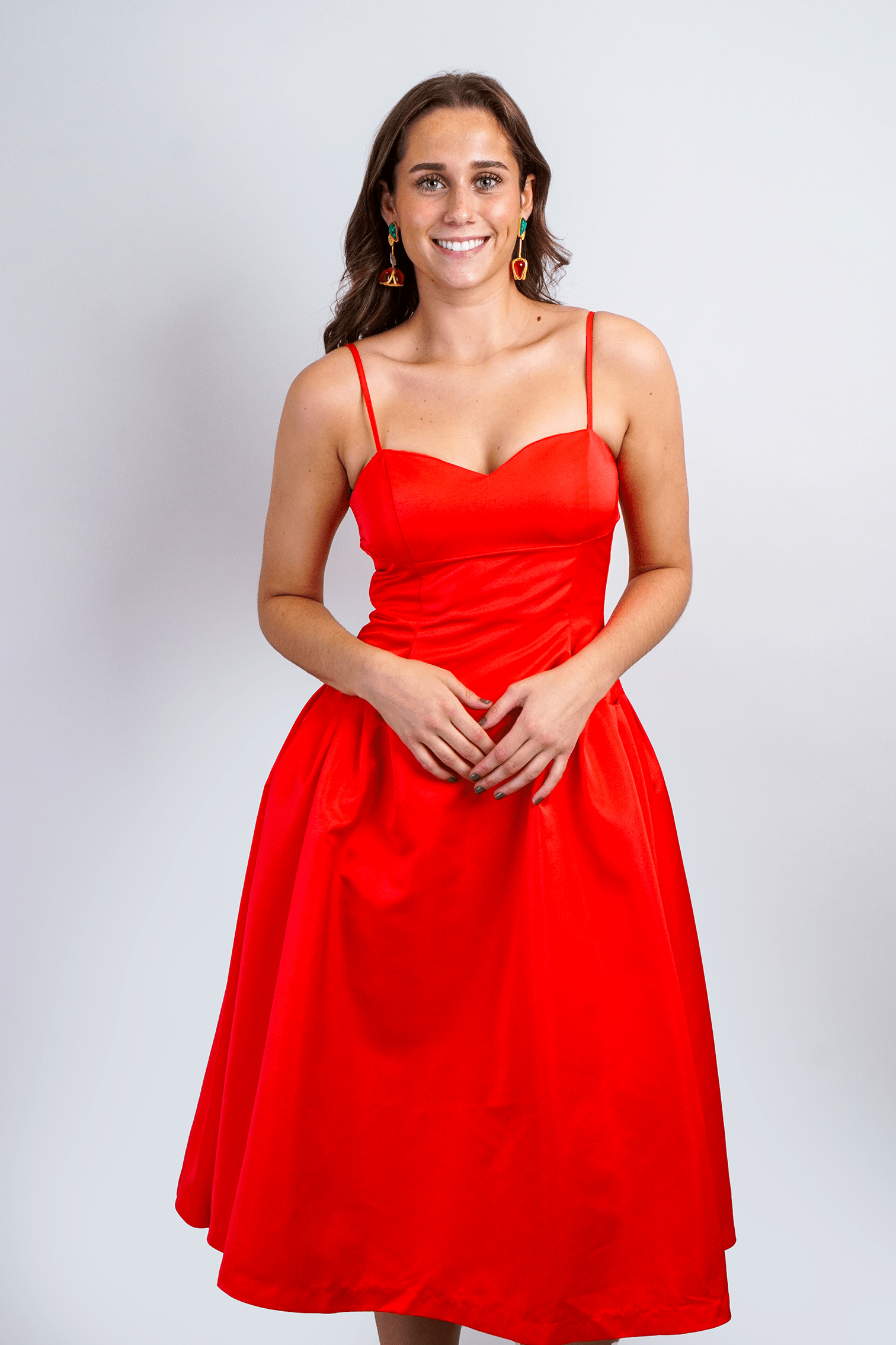 Chloe Dao DRESSES Sweetheart Corset Red Midi Dress