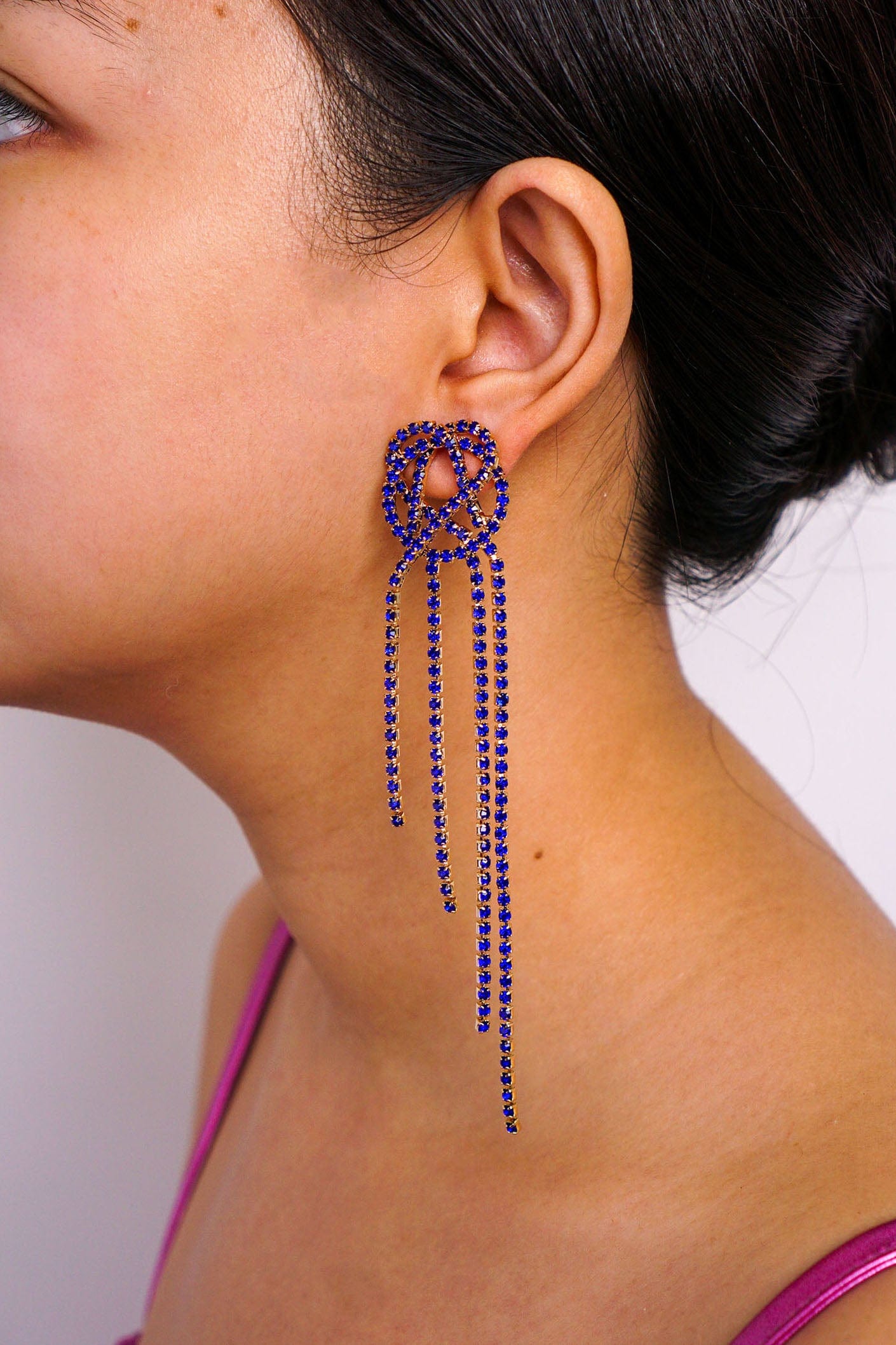 DCD EARRINGS Blue Diamond Tassel Earrings