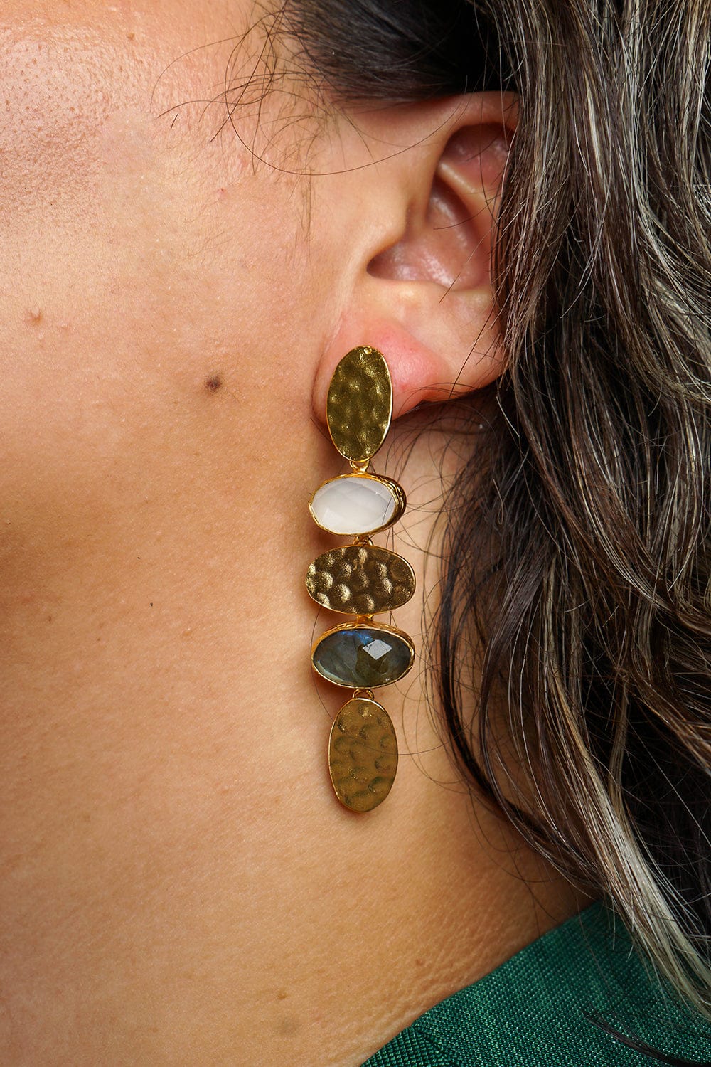 DCD EARRINGS Brass Goldplated Dangle Earrings