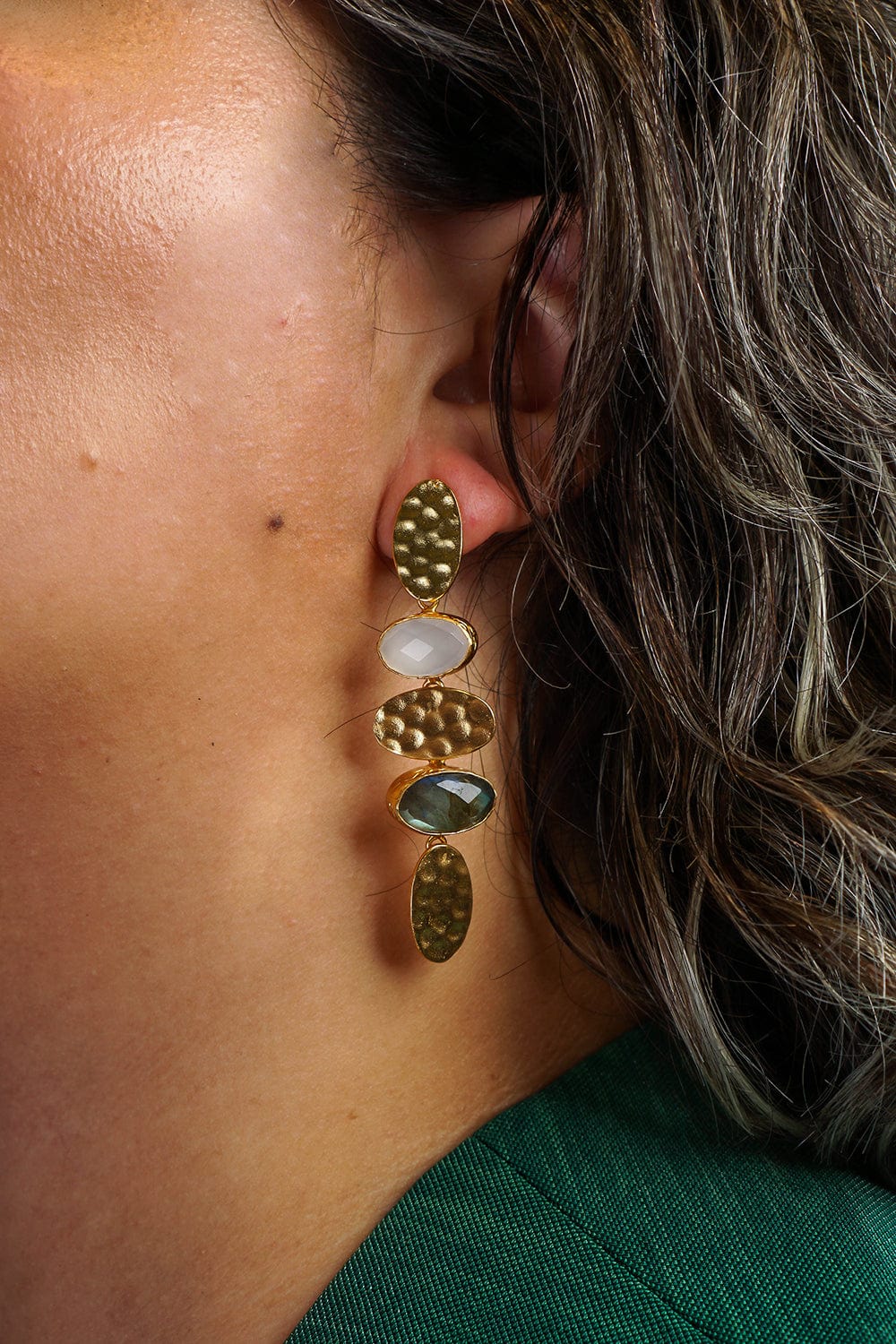 DCD EARRINGS Brass Goldplated Dangle Earrings