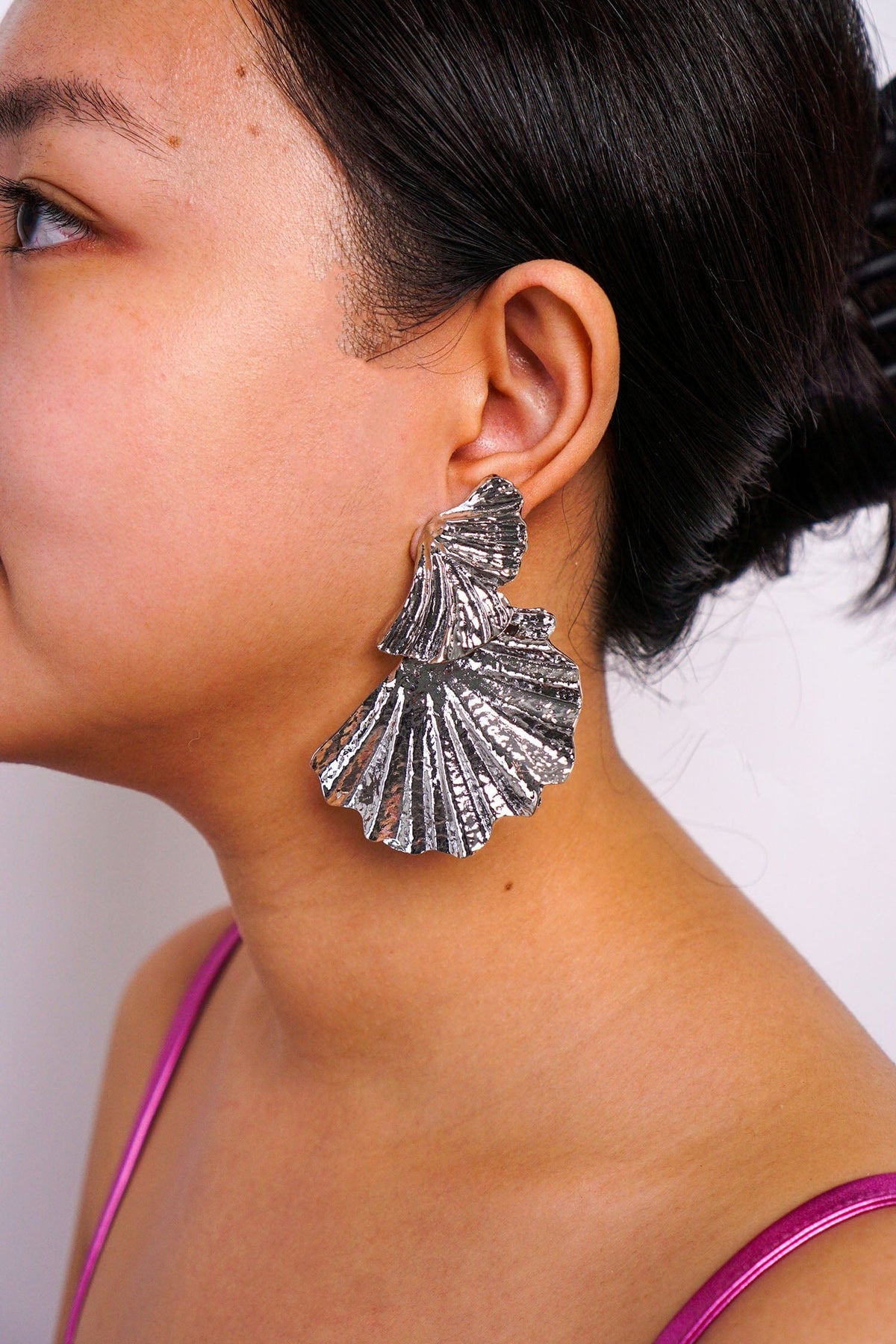 DCD EARRINGS Fashion Style Five Silver Alloy Precious Geometric Flower Stud Earrings