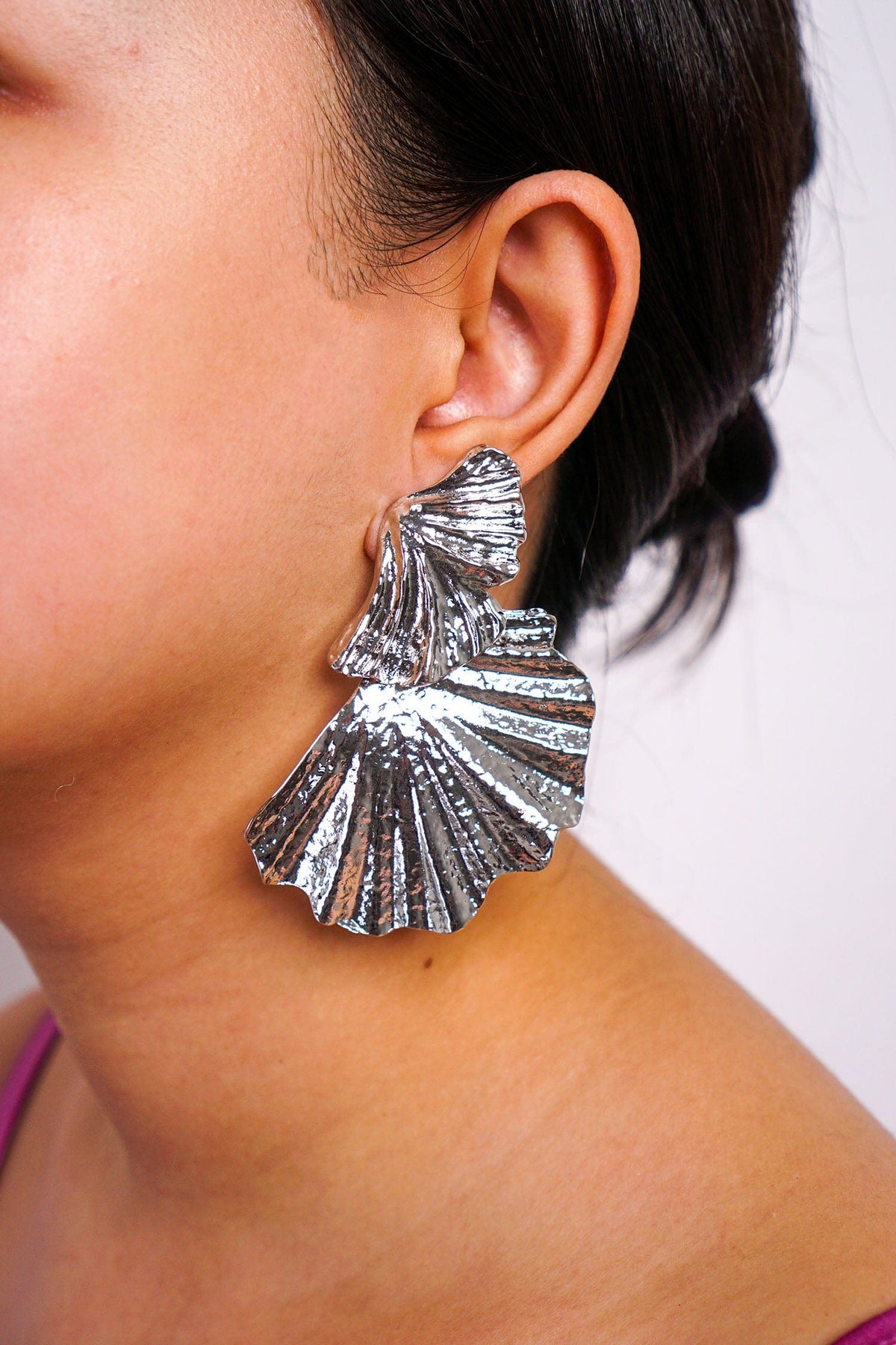 DCD EARRINGS Fashion Style Five Silver Alloy Precious Geometric Flower Stud Earrings