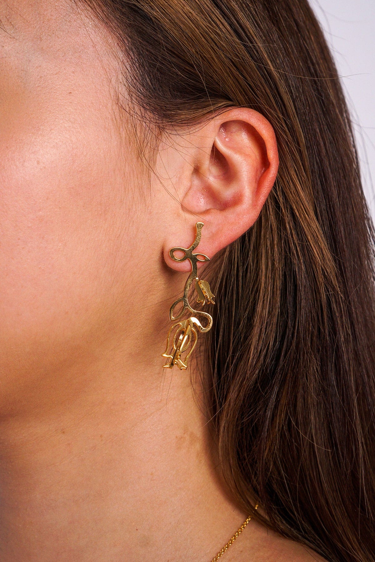 DCD EARRINGS Flower Earring In Bronze And Brass Gold Plated