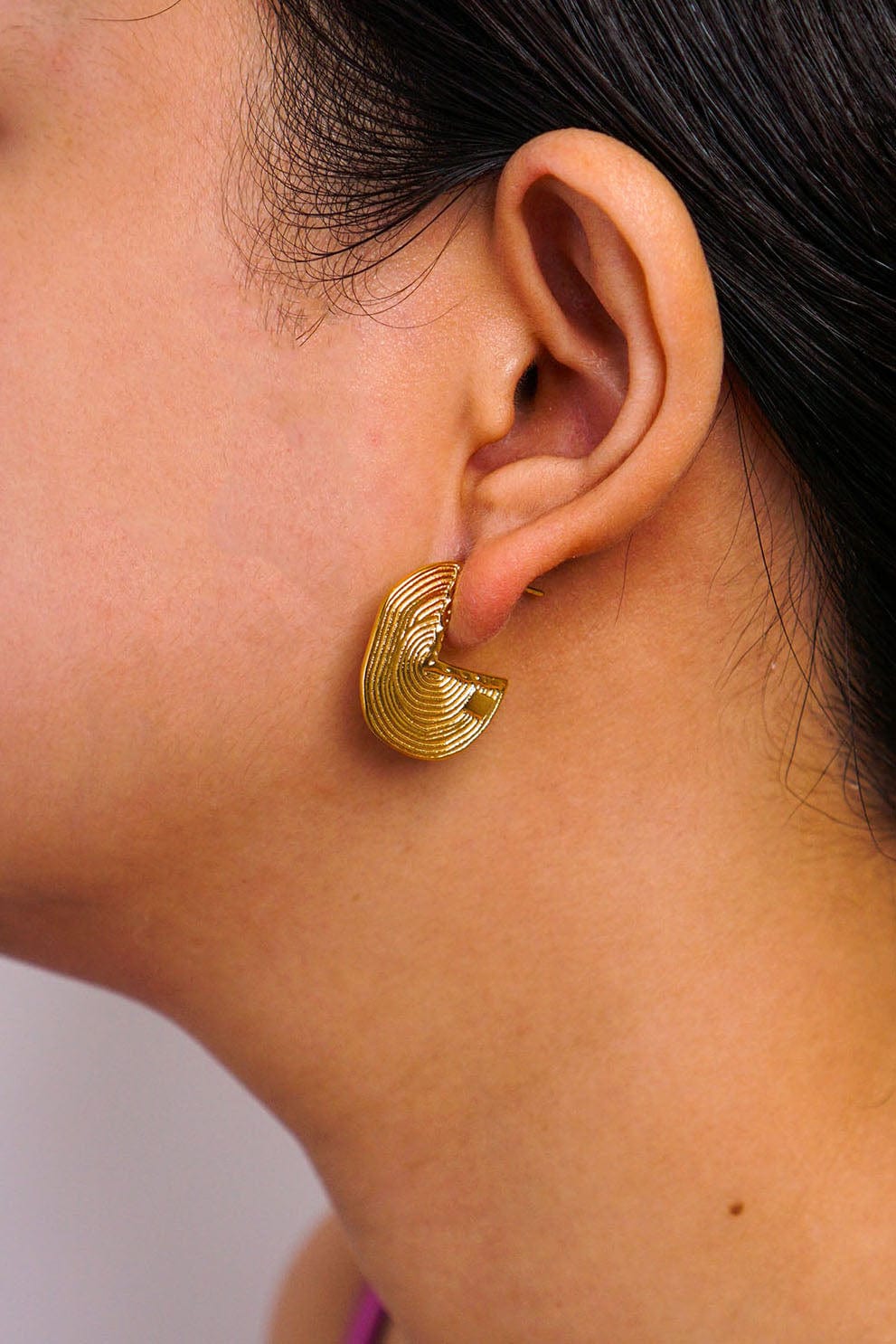 DCD EARRINGS Gold Irregular Texture Earrings