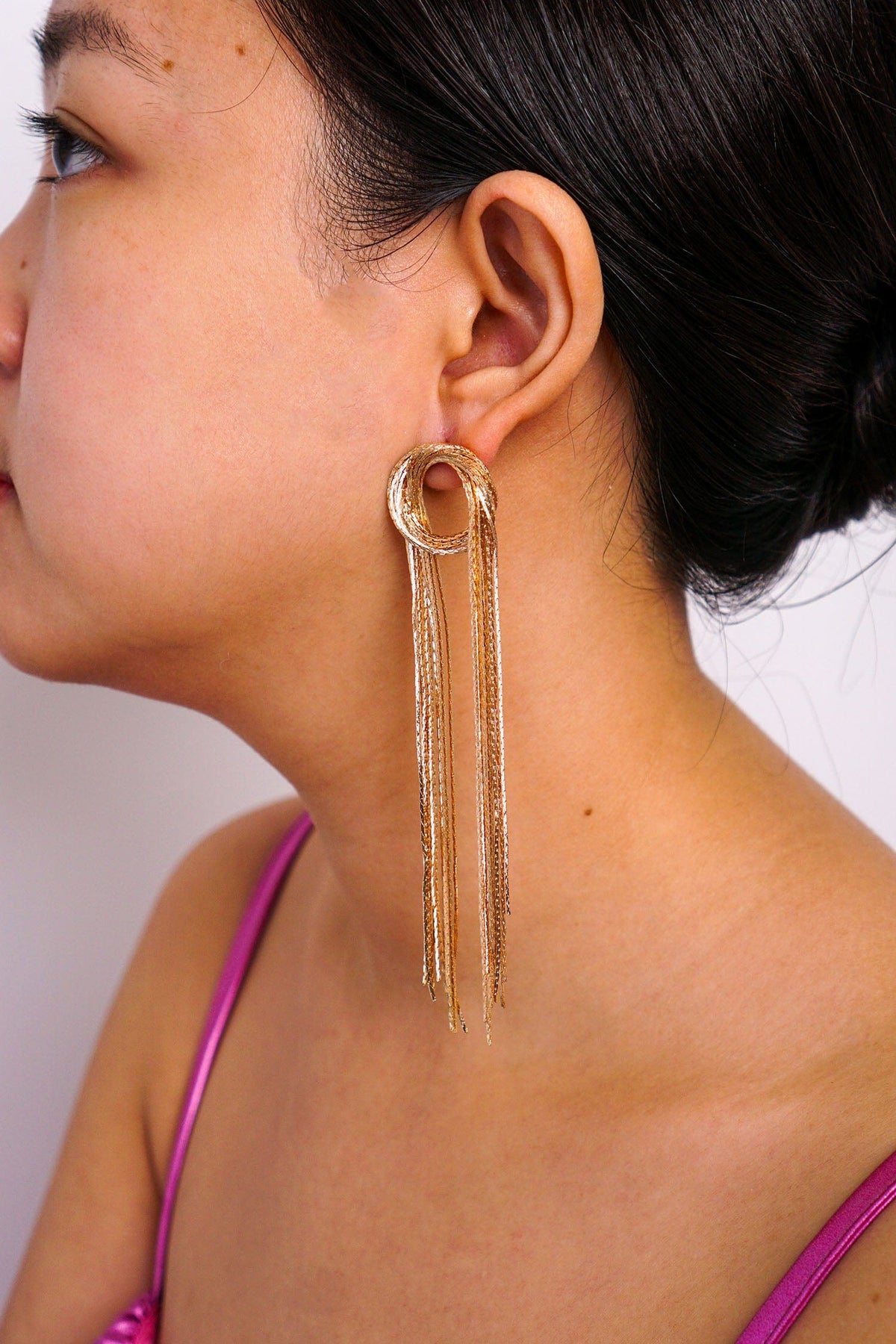 DCD EARRINGS Gold Knot Tassel Earrings