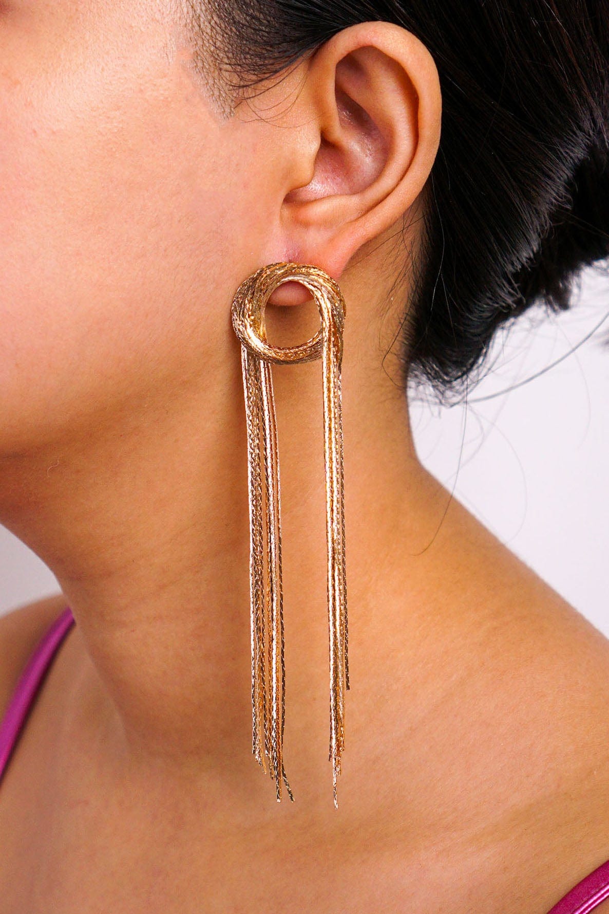 DCD EARRINGS Gold Knot Tassel Earrings
