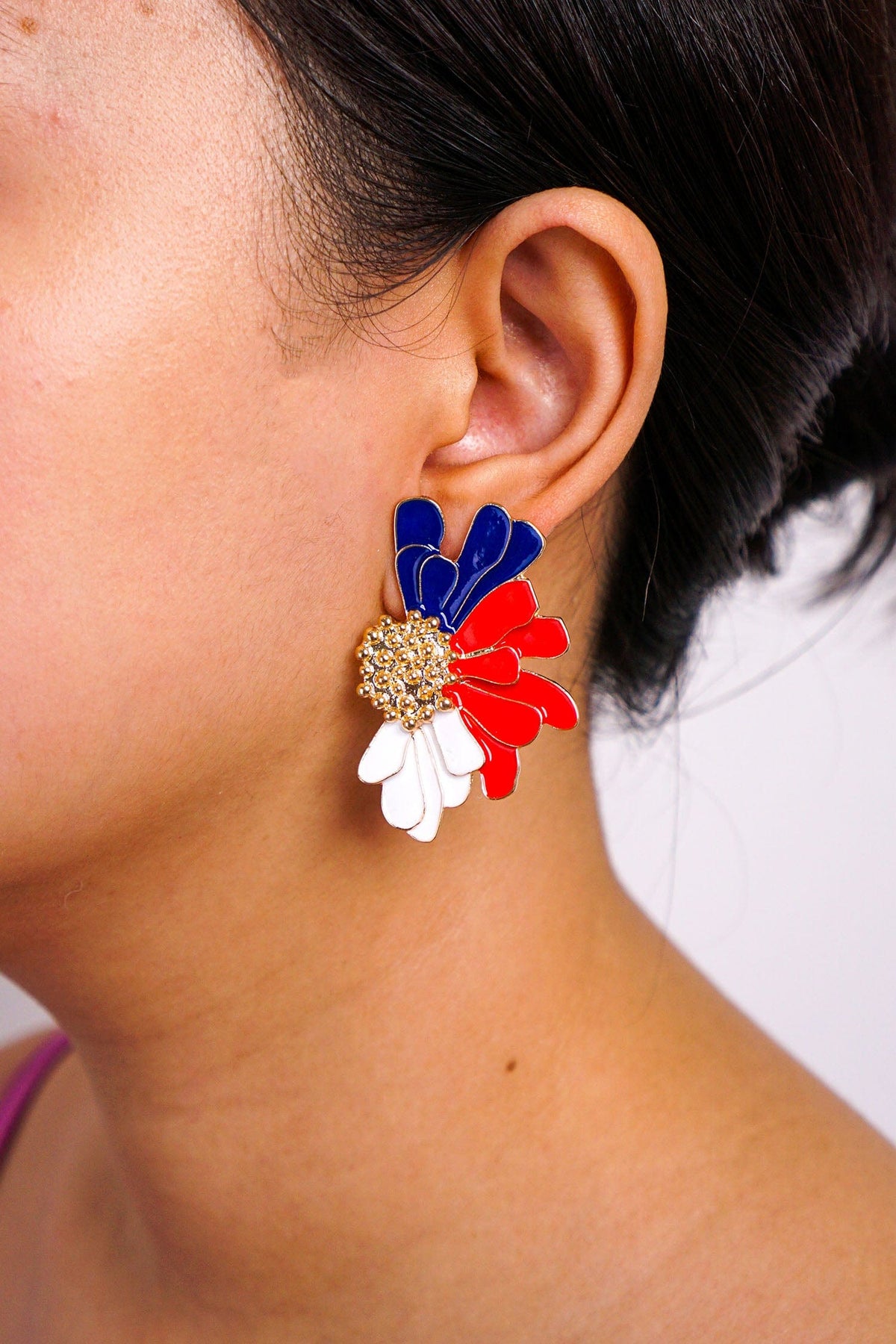 DCD EARRINGS Multi Color Drip Flower Stud Earrings