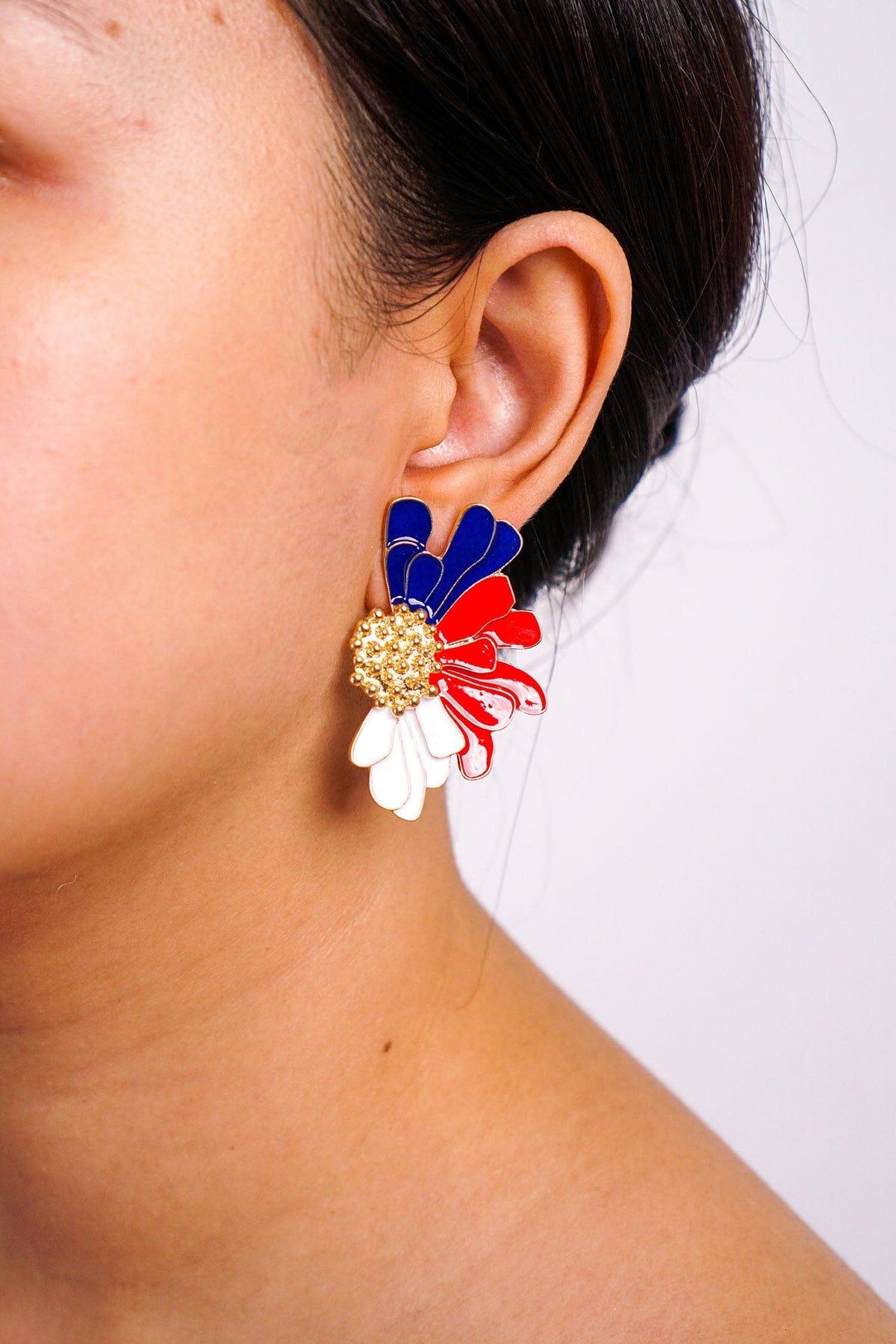 DCD EARRINGS Multi Color Drip Flower Stud Earrings