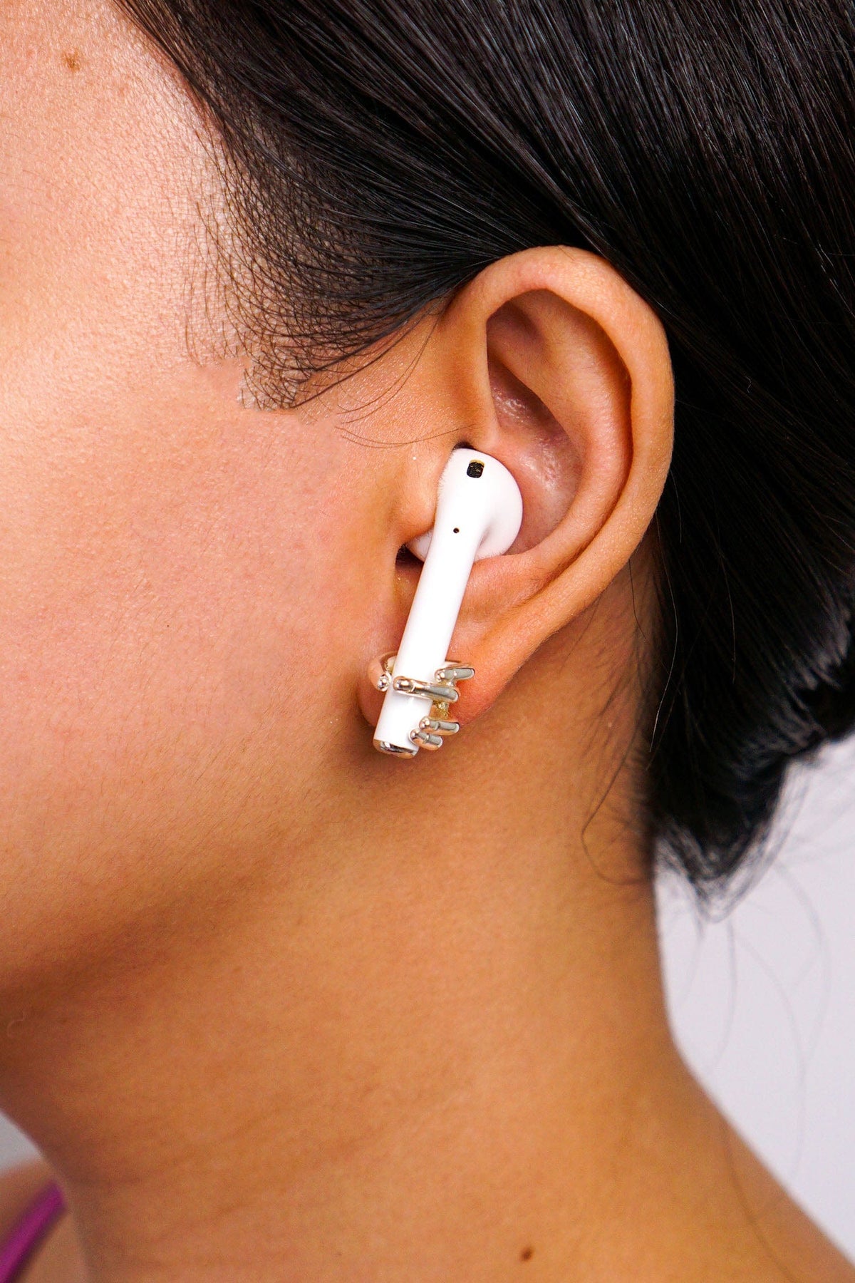 DCD EARRINGS Silver Geometric Hand Stud Earrings