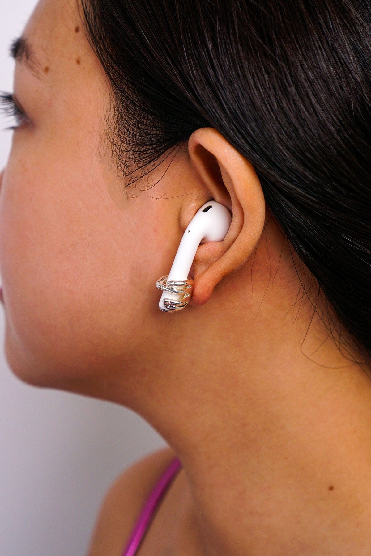 DCD EARRINGS Silver Geometric Hand Stud Earrings