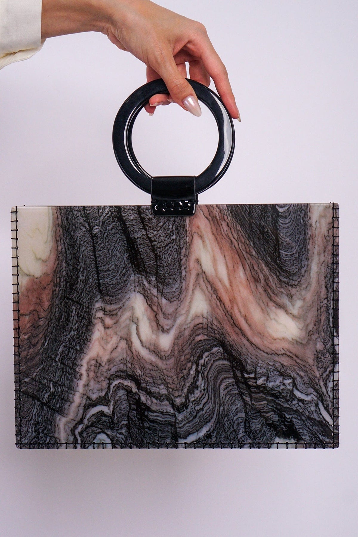 DCD HANDBAGS 1 Brown Black Beige Marble Bag