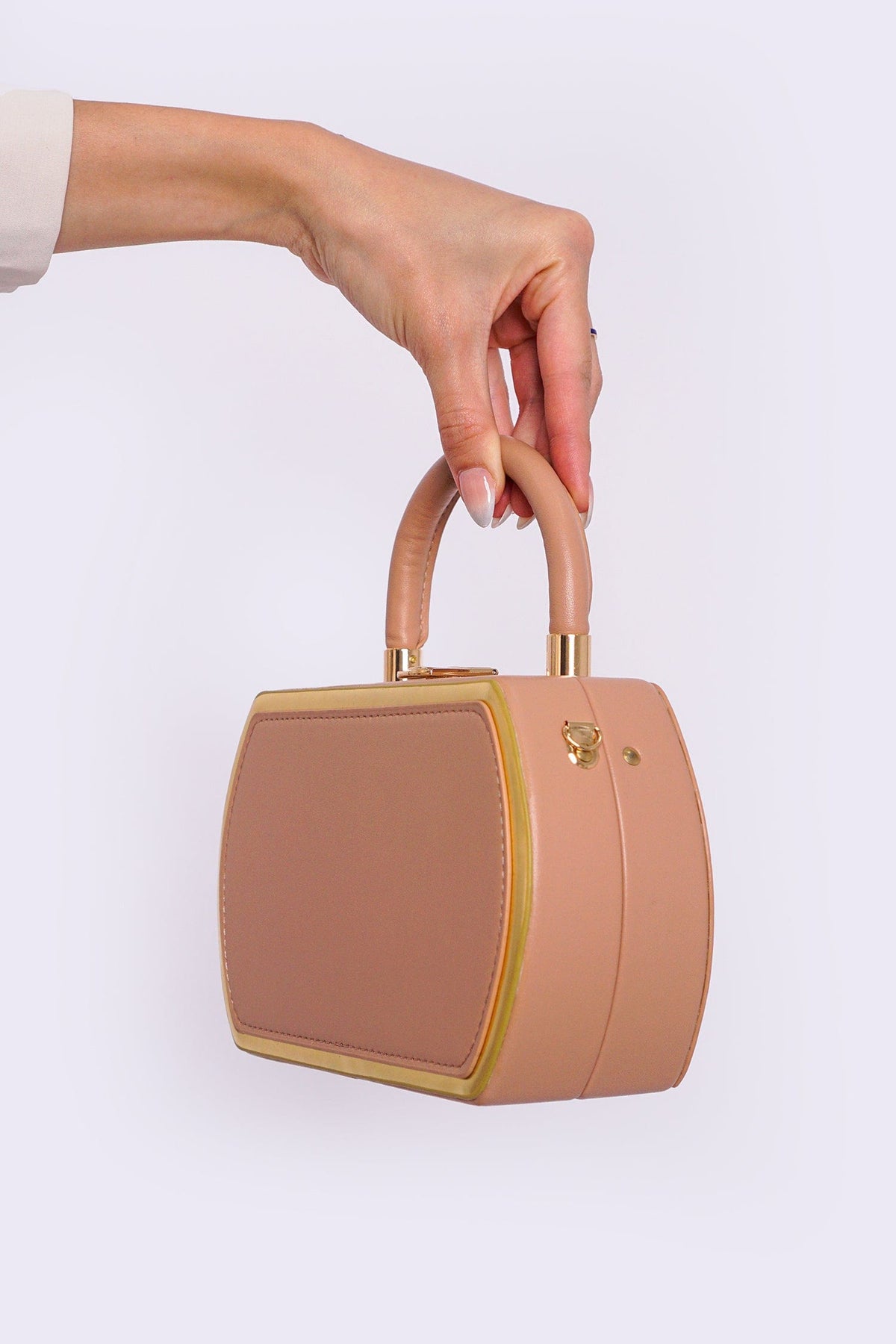 DCD HANDBAGS Almond/Gold Detailing Purse