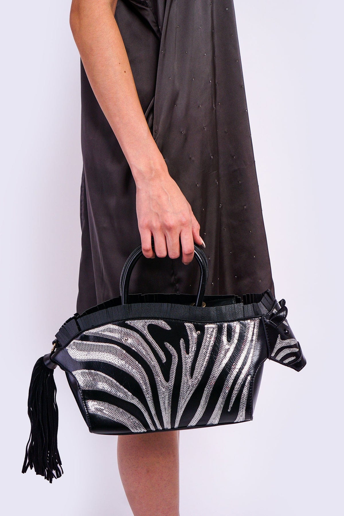 DCD HANDBAGS Black White Zebra Bag
