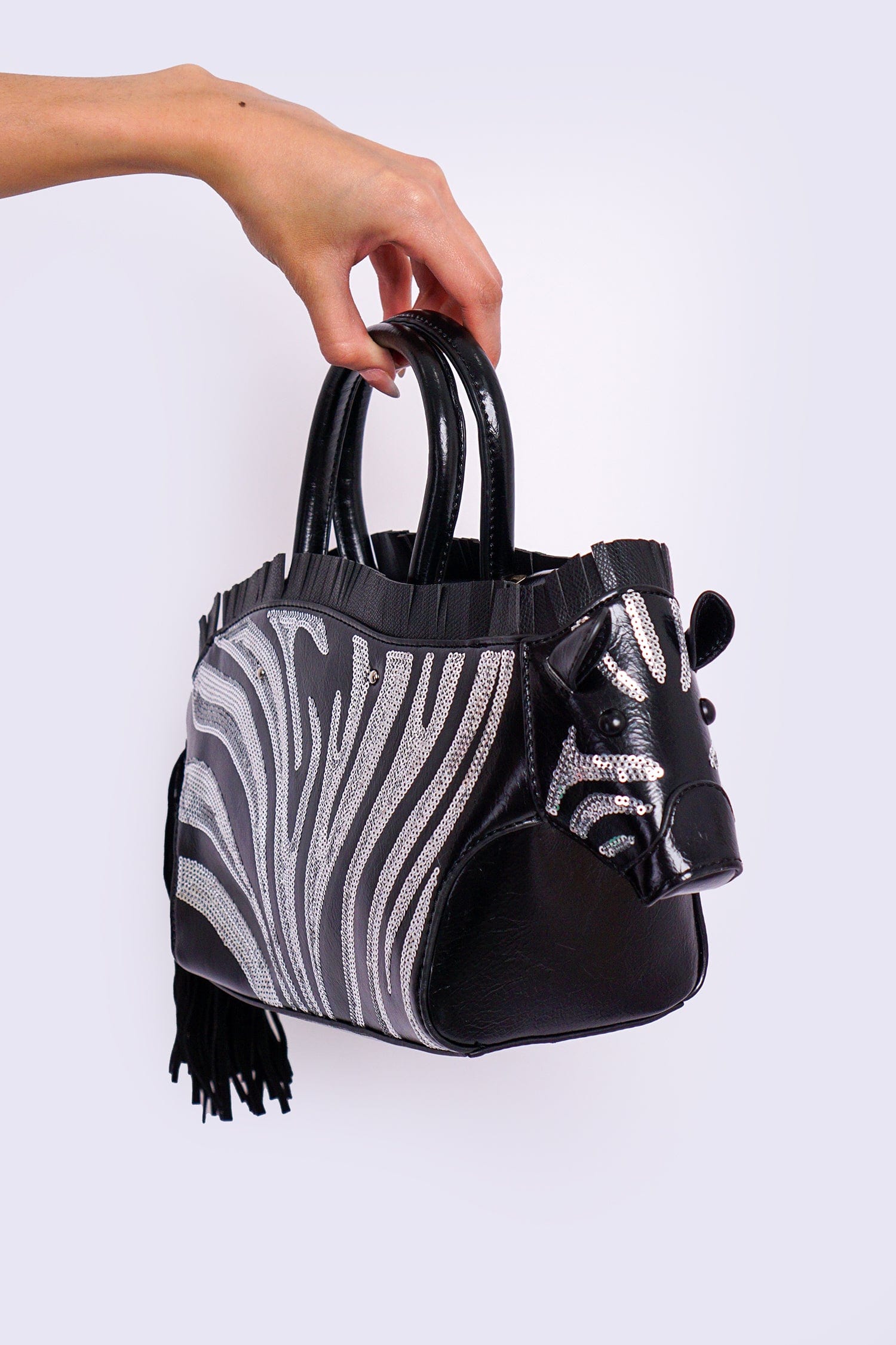 DCD HANDBAGS Black White Zebra Bag