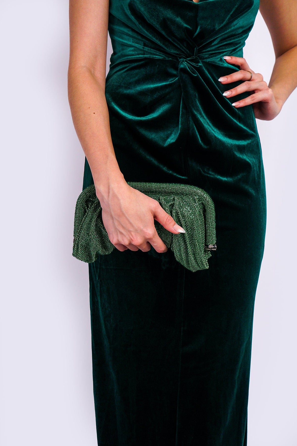 DCD HANDBAGS Green Rhinestone Irina Evening Bag