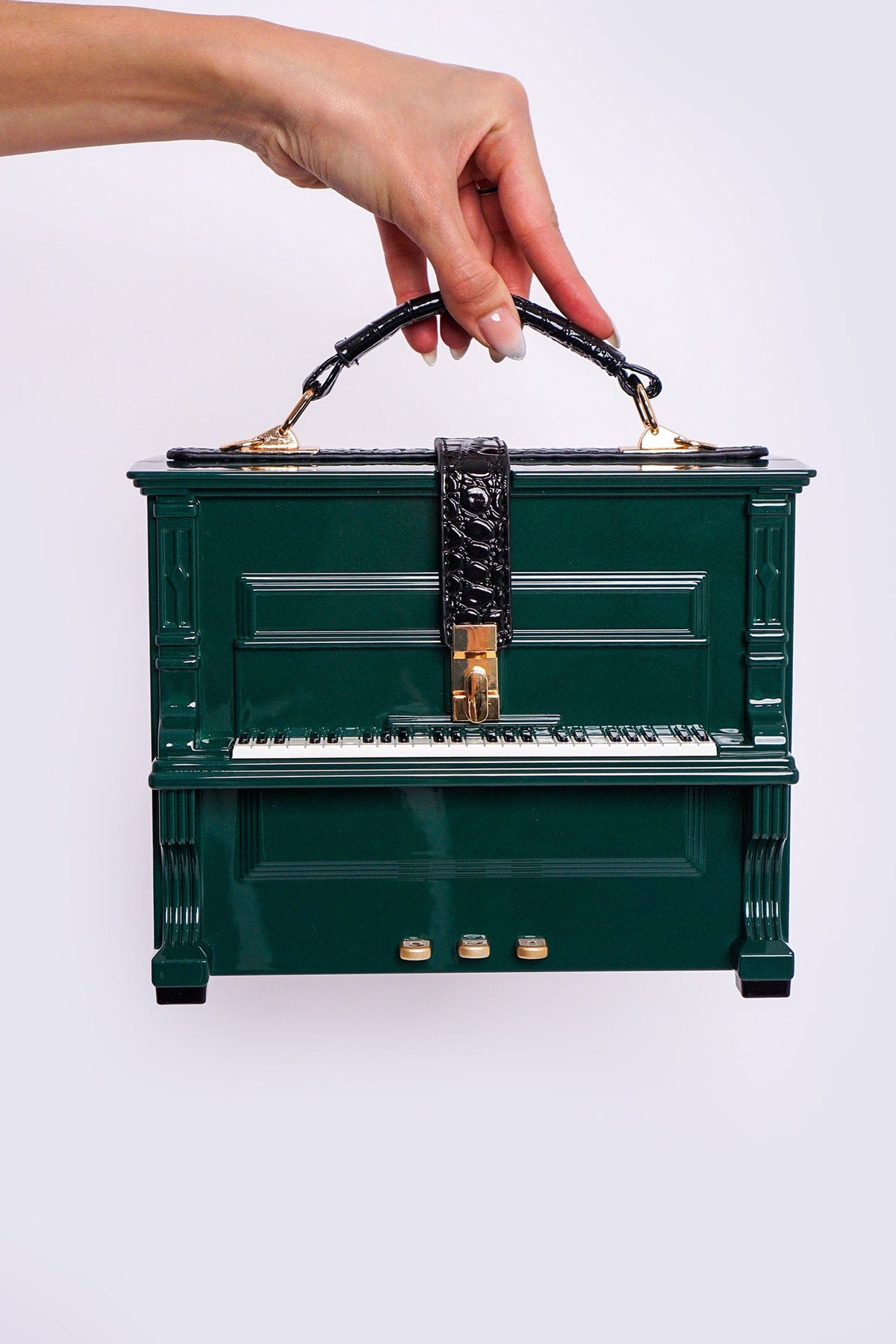 DCD HANDBAGS L Dark Green Piano Purse