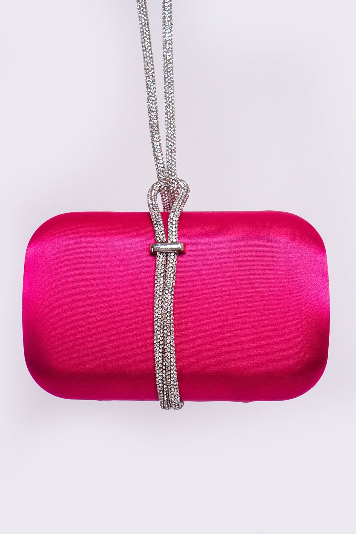 DCD HANDBAGS Pink Rhinestone Loop Clutch